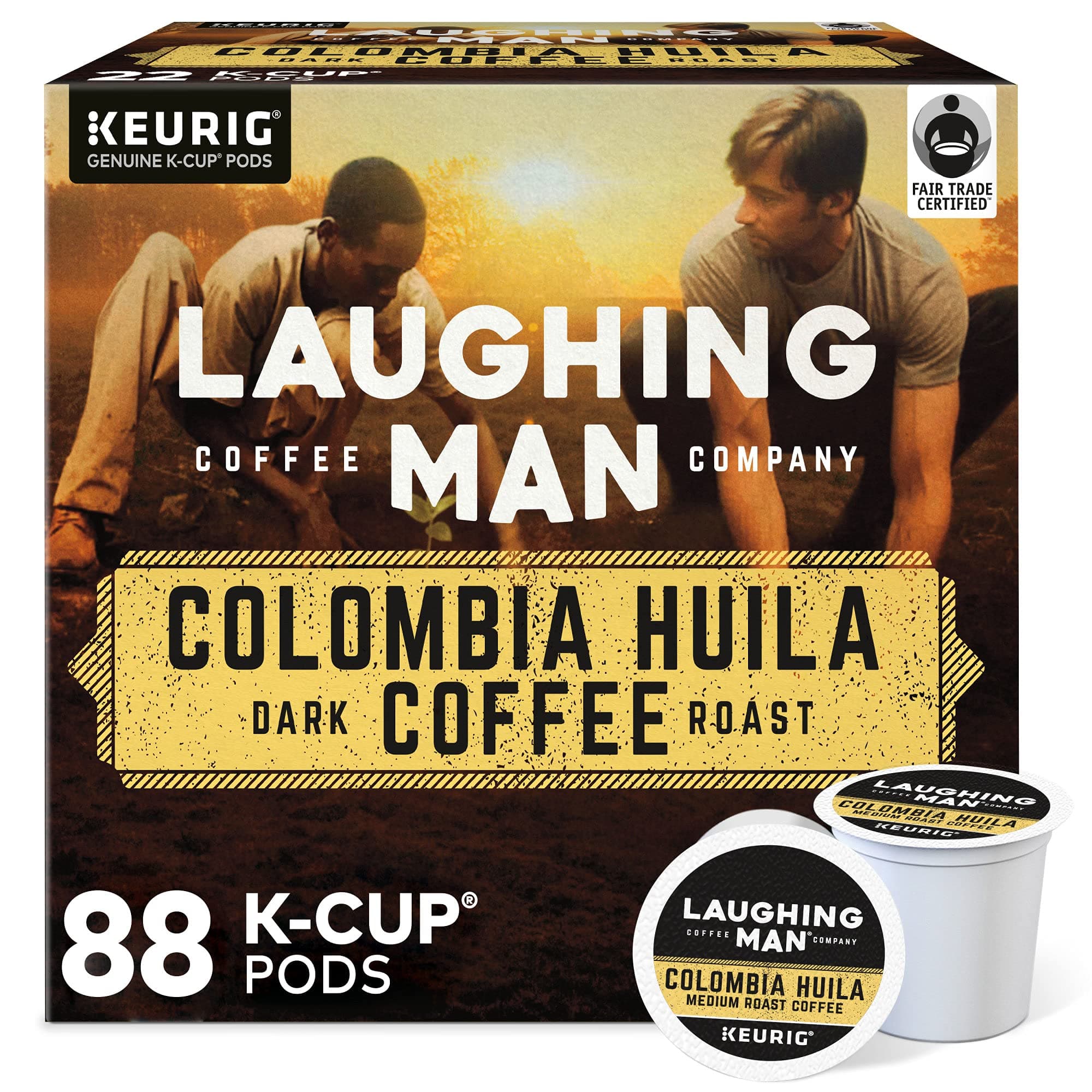 Colombia Huila Coffee, Keurig Single Serve K-Cup Pods, Dark Roast, 88 Count (4 Packs of 22)