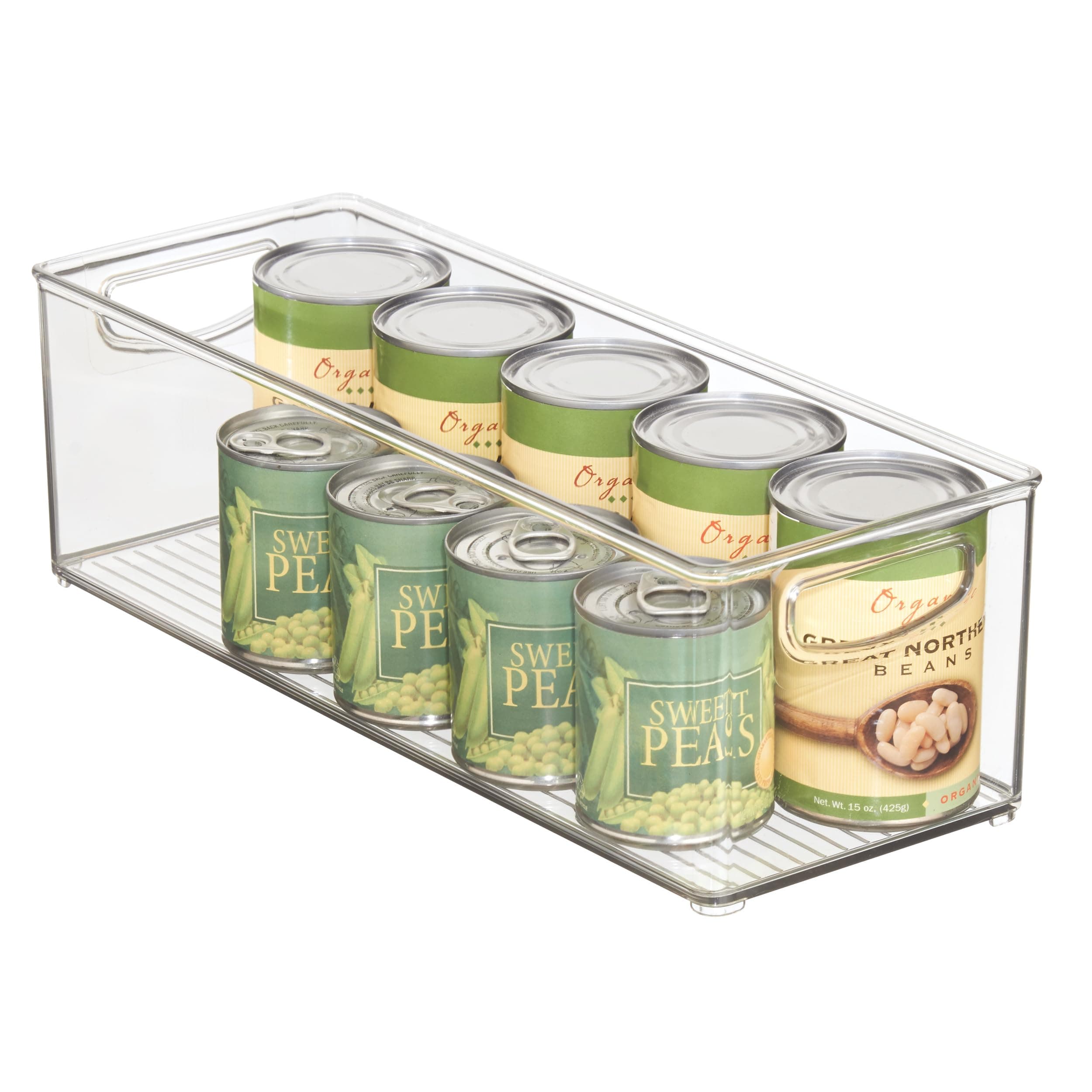 iDesign Recycled Plastic Stackable Storage Bin with Handles – Clear