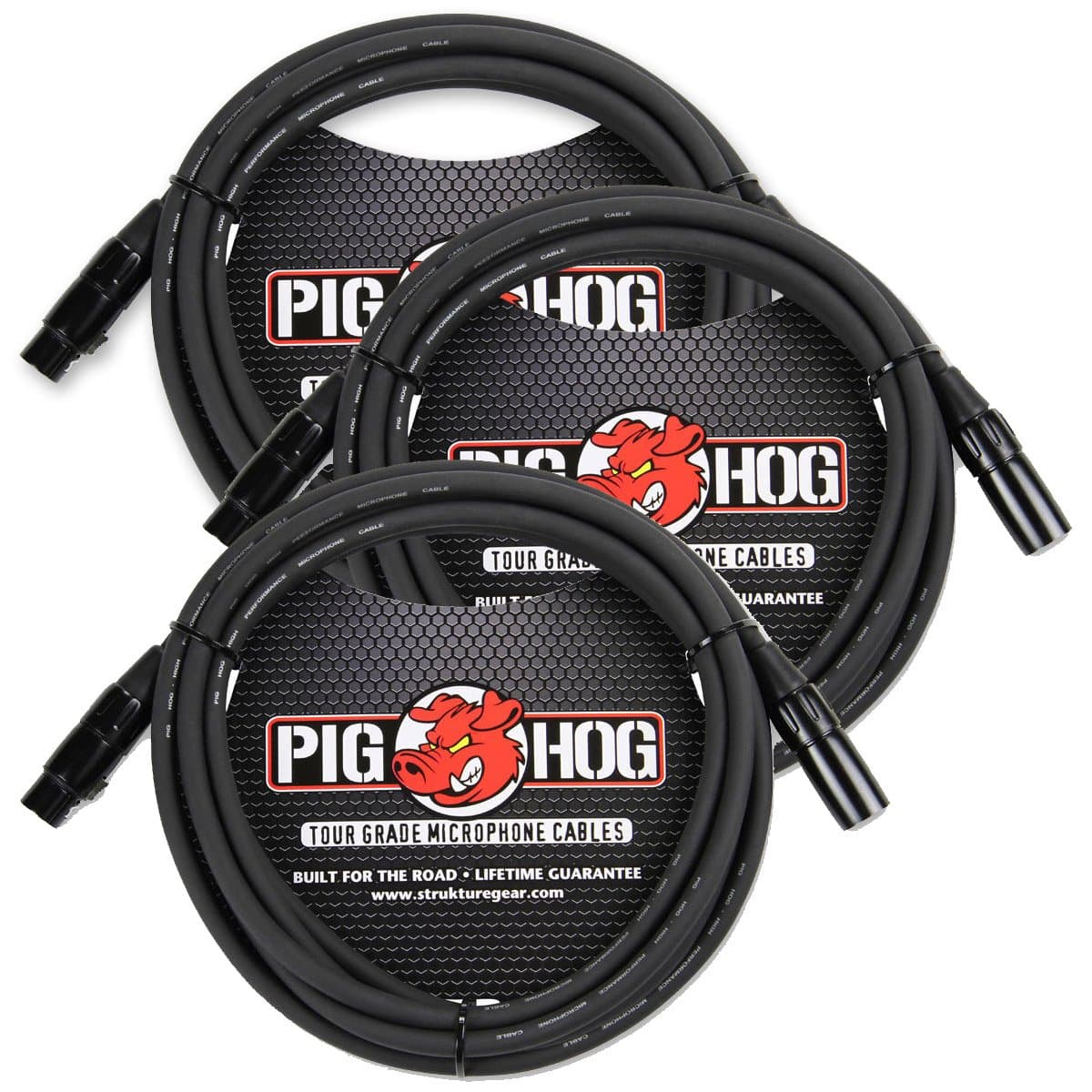 PHM10 8mm Tour Grade Mic Cable, XLR 10ft - 3-pack