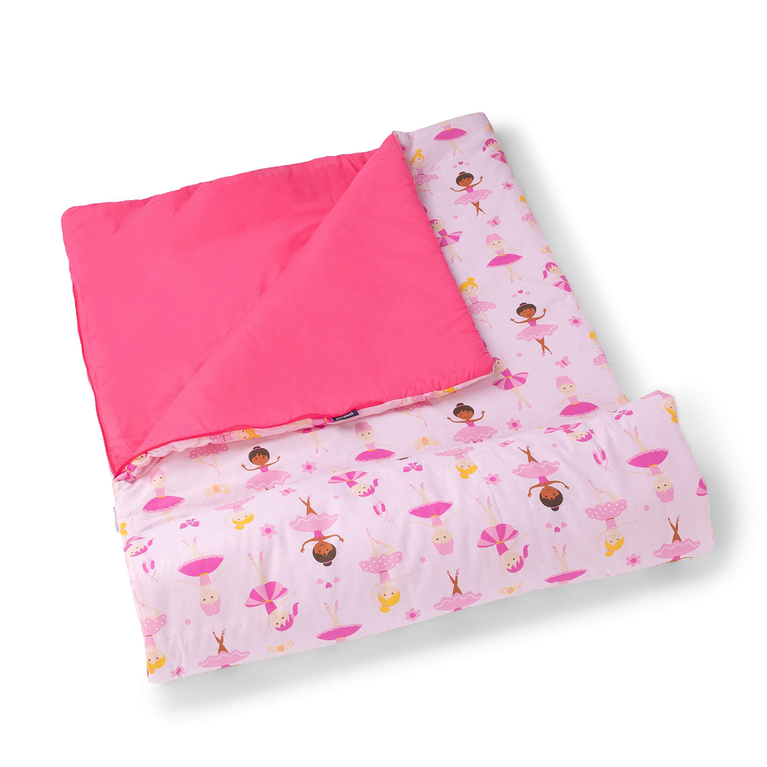 WildkinKids Sleeping Bags for Boys and Girls, Measures 57 x 30 x 1.5 Inches, Cotton Blend Materials Sleeping Bag for Kids, Ideal Size for Parties, Camping & Overnight Travel (Ballerina)