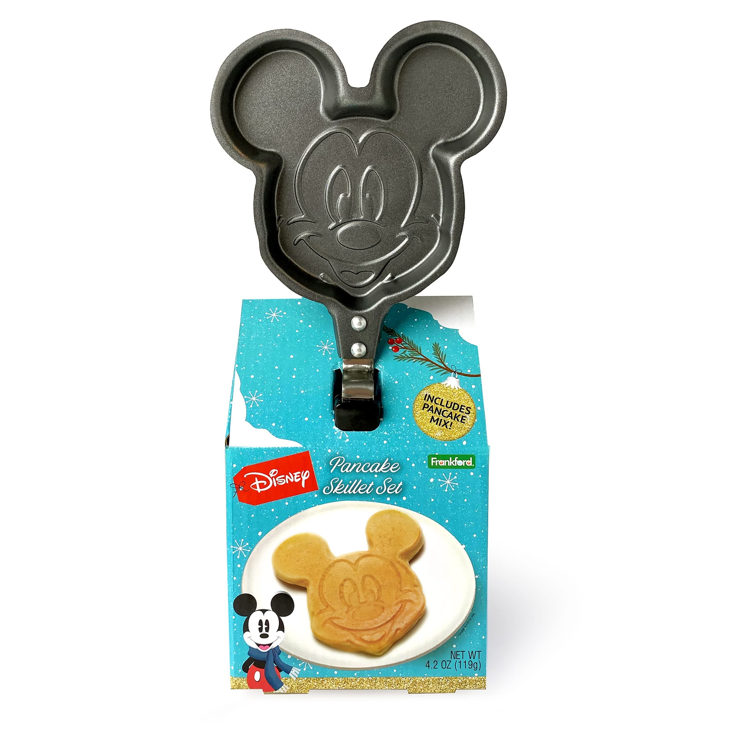 Disney Mickey Mouse Buttermilk Pancake Skillet Gift Set Including Mickey Mouse Shaped Pancake Skillet and Buttermilk Pancake Mix, Easter Basket Gift