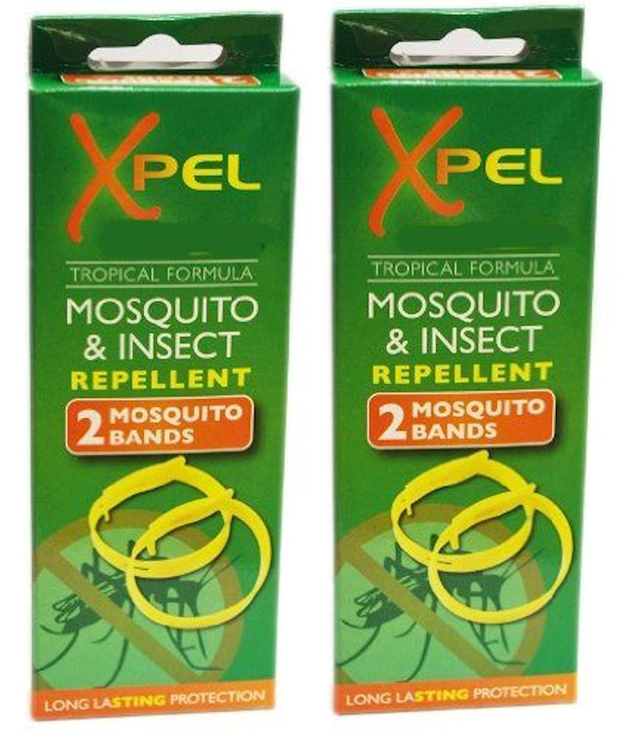2 X 2 x Adult Xpel Tropical Formula Mosquito/Insect repellent bands (DEET FREE)