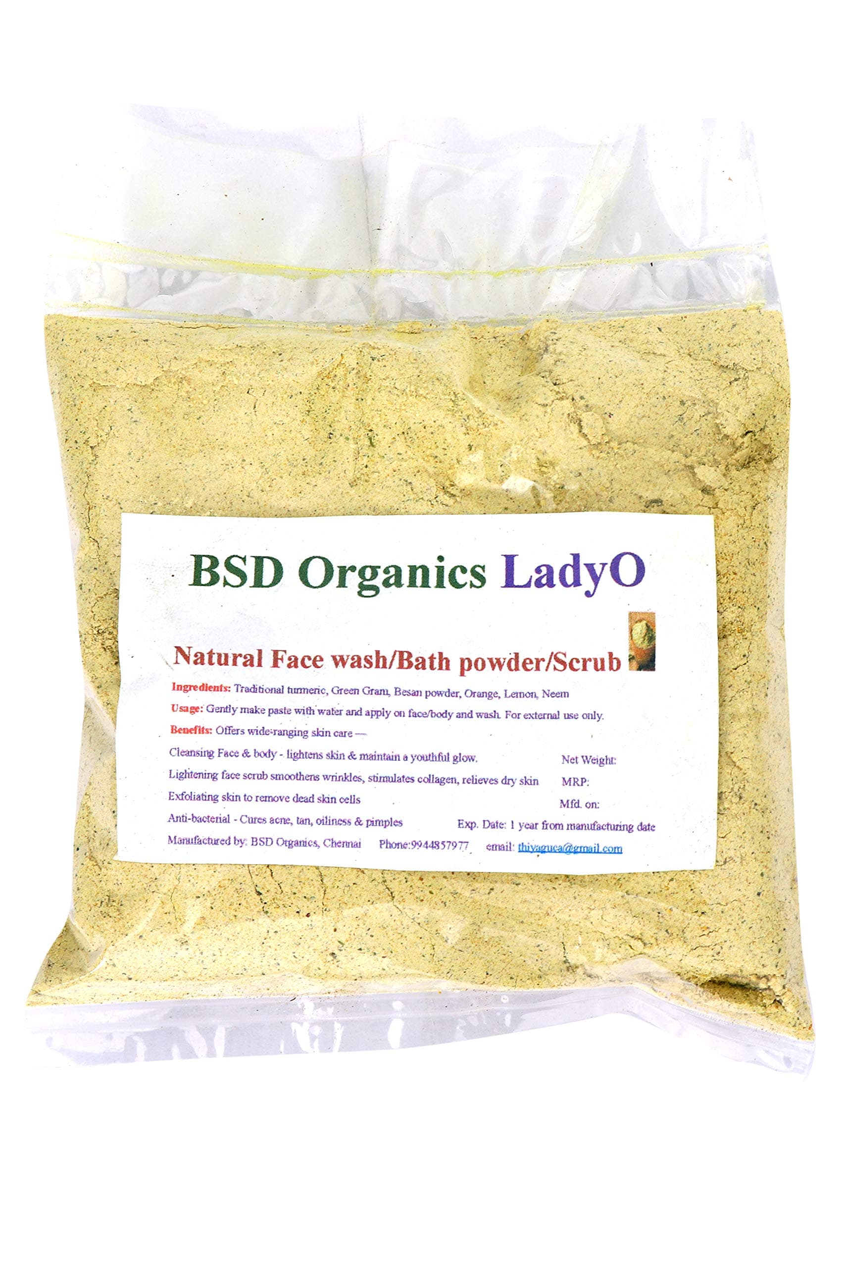 LadyO Natural Herbal Women face wash & bath powder/scrub - 200 gms