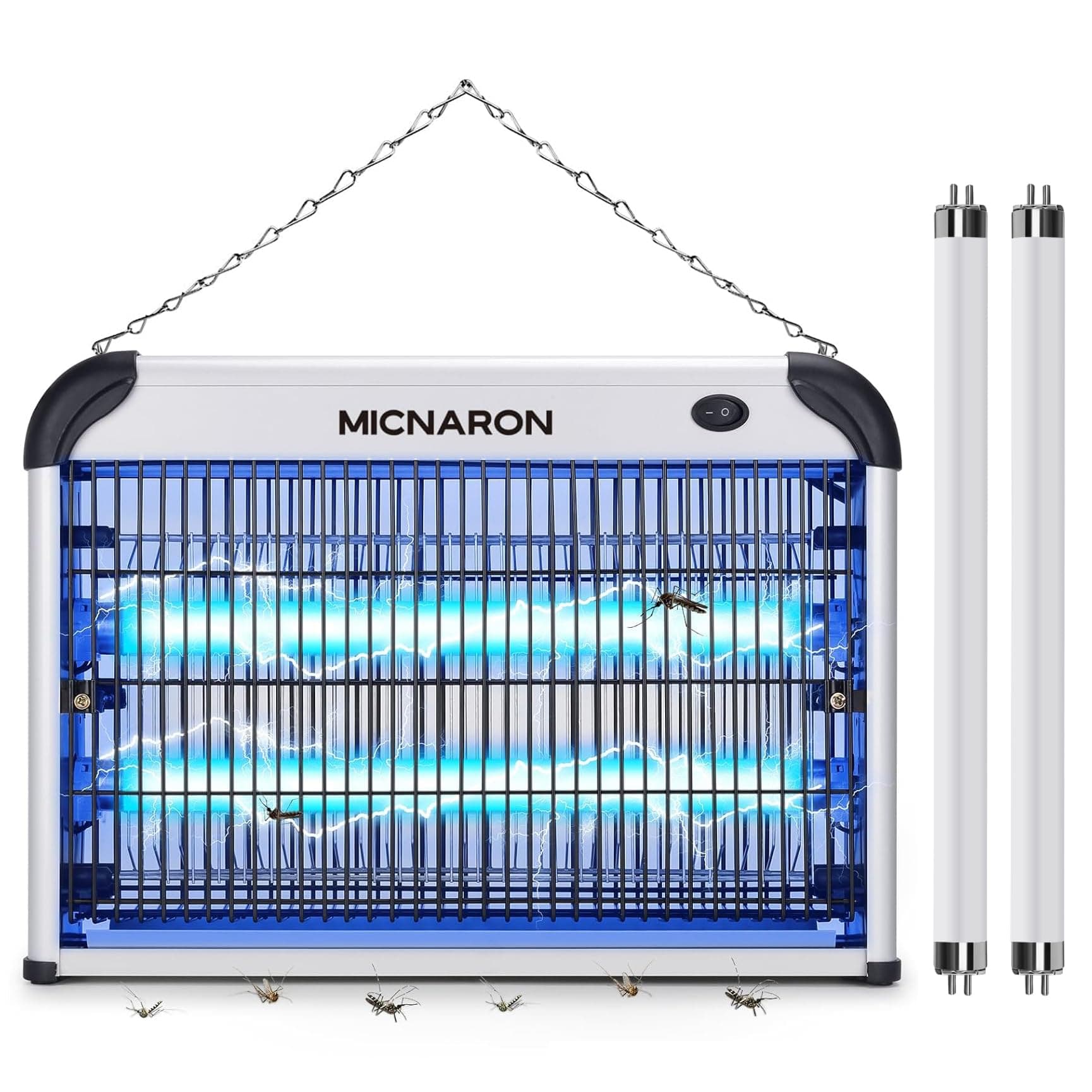 Upgraded 3800V Mosquito Zapper, High-Voltage Electric Bug Zapper Indoor Mosquito Killer Lamp Fly Moth Gnat Traps W/ 2 Replacement Bulbs