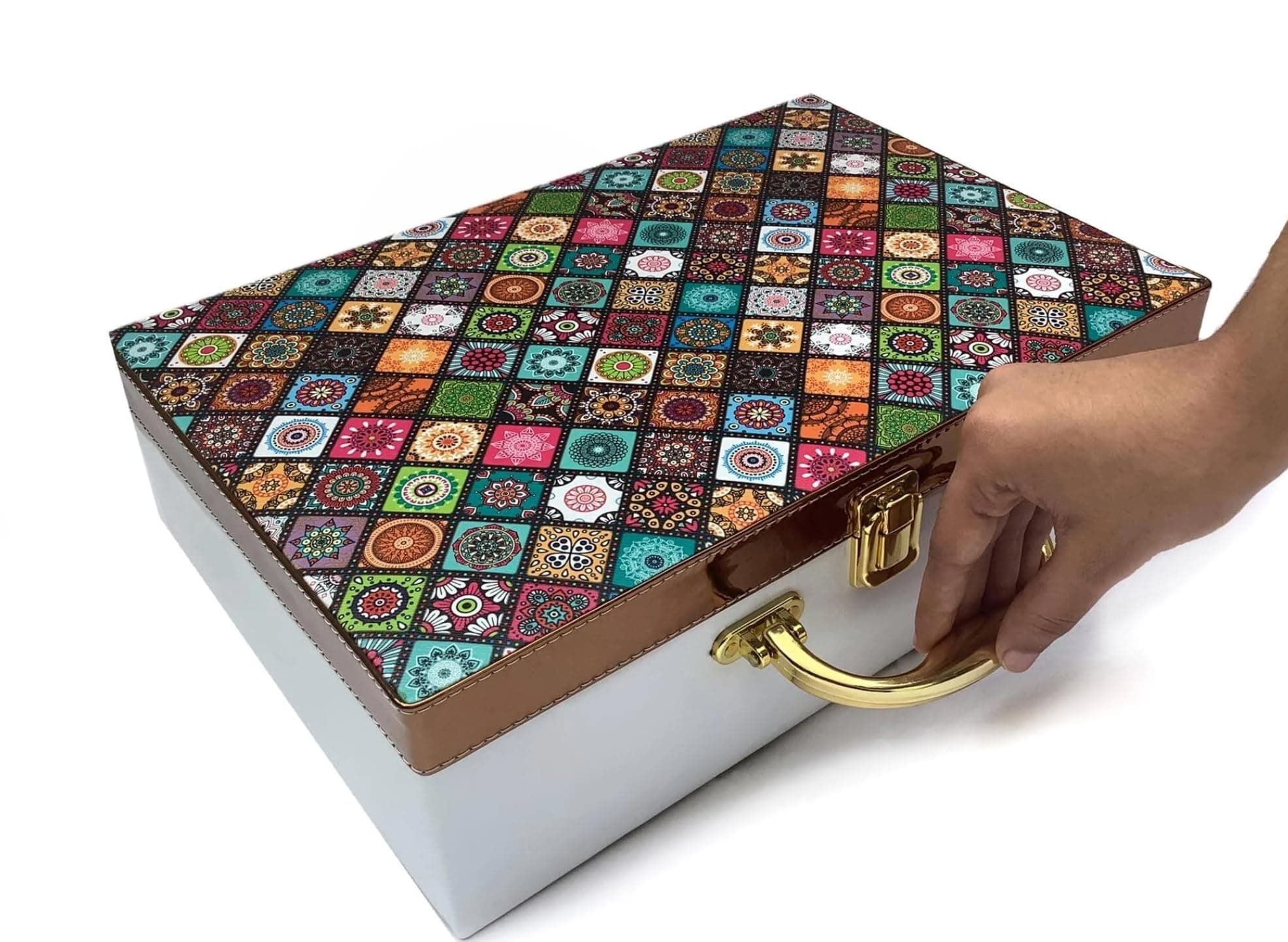 ChestKraft luxury Bangle box for Women and Girls in leatherette and suede - Detachable Rods Multipurpose Bangle Box (For Wedding Gift,Vanity Box, Jewelry Box, Vanity Box) (Daisy)