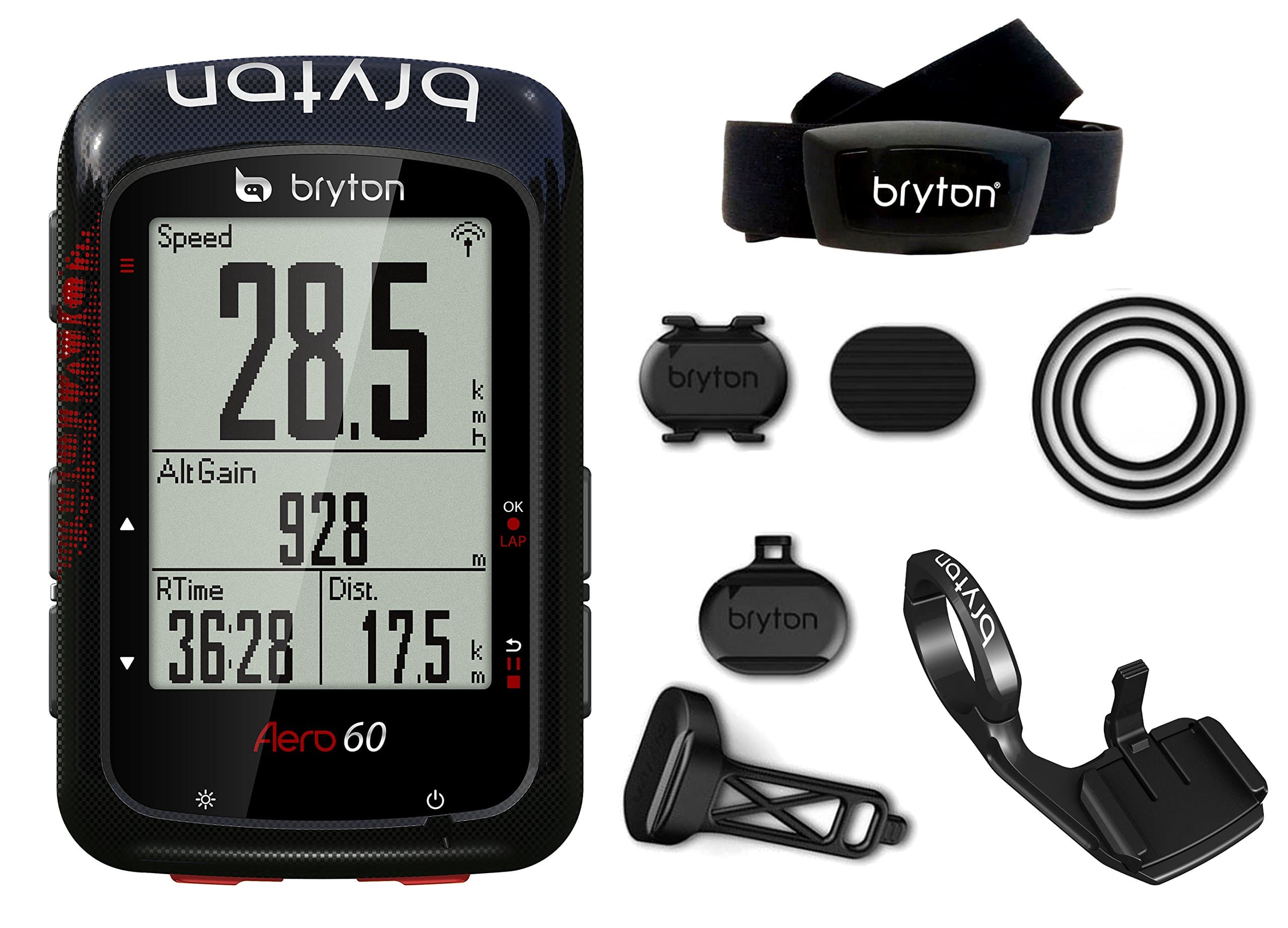 Bryton Aero 60T Unisex GPS Computer - Adult, Black, M
