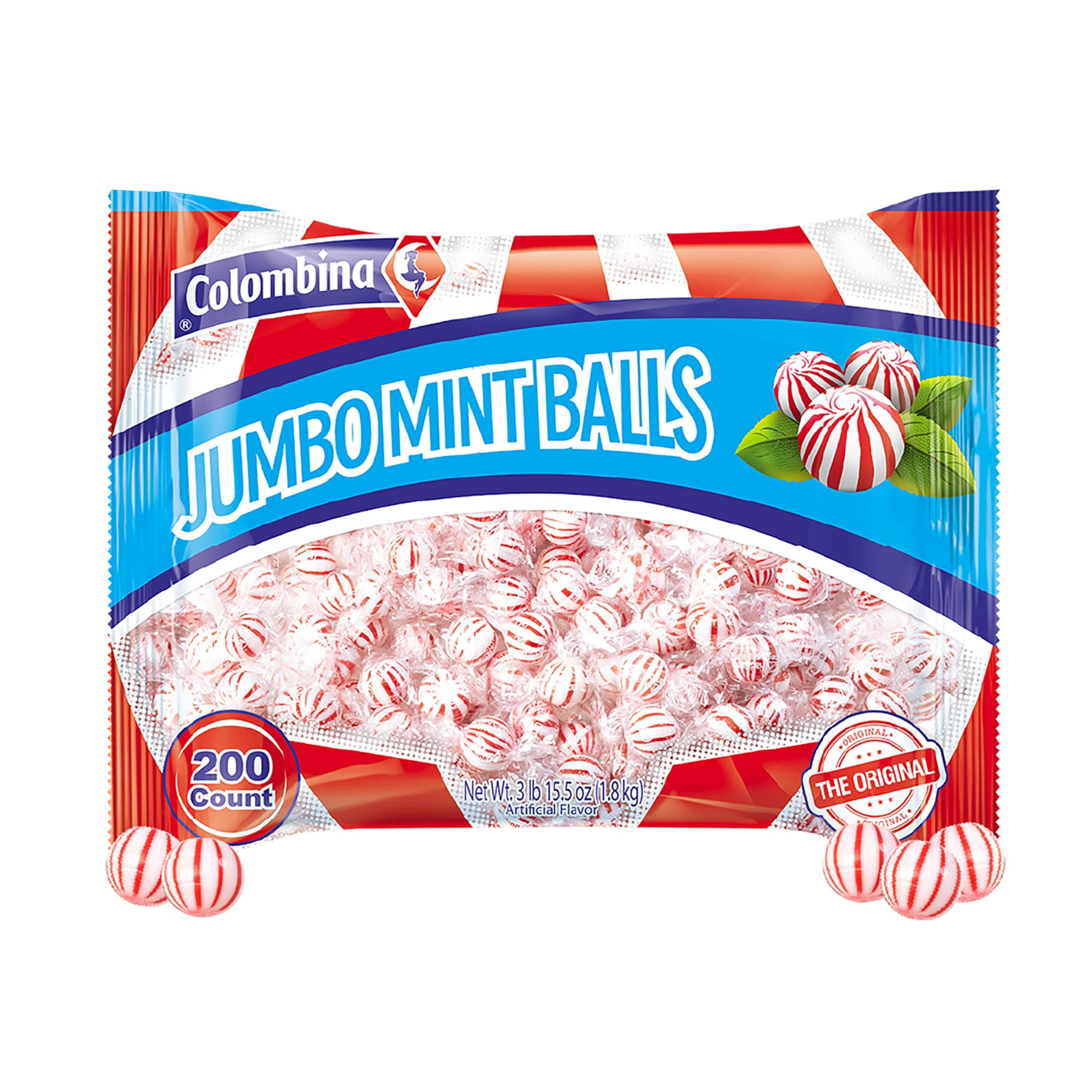 Jumbo Mint Balls - Peppermint [120CT Bag] by COLOMBIAN MINT BALL
