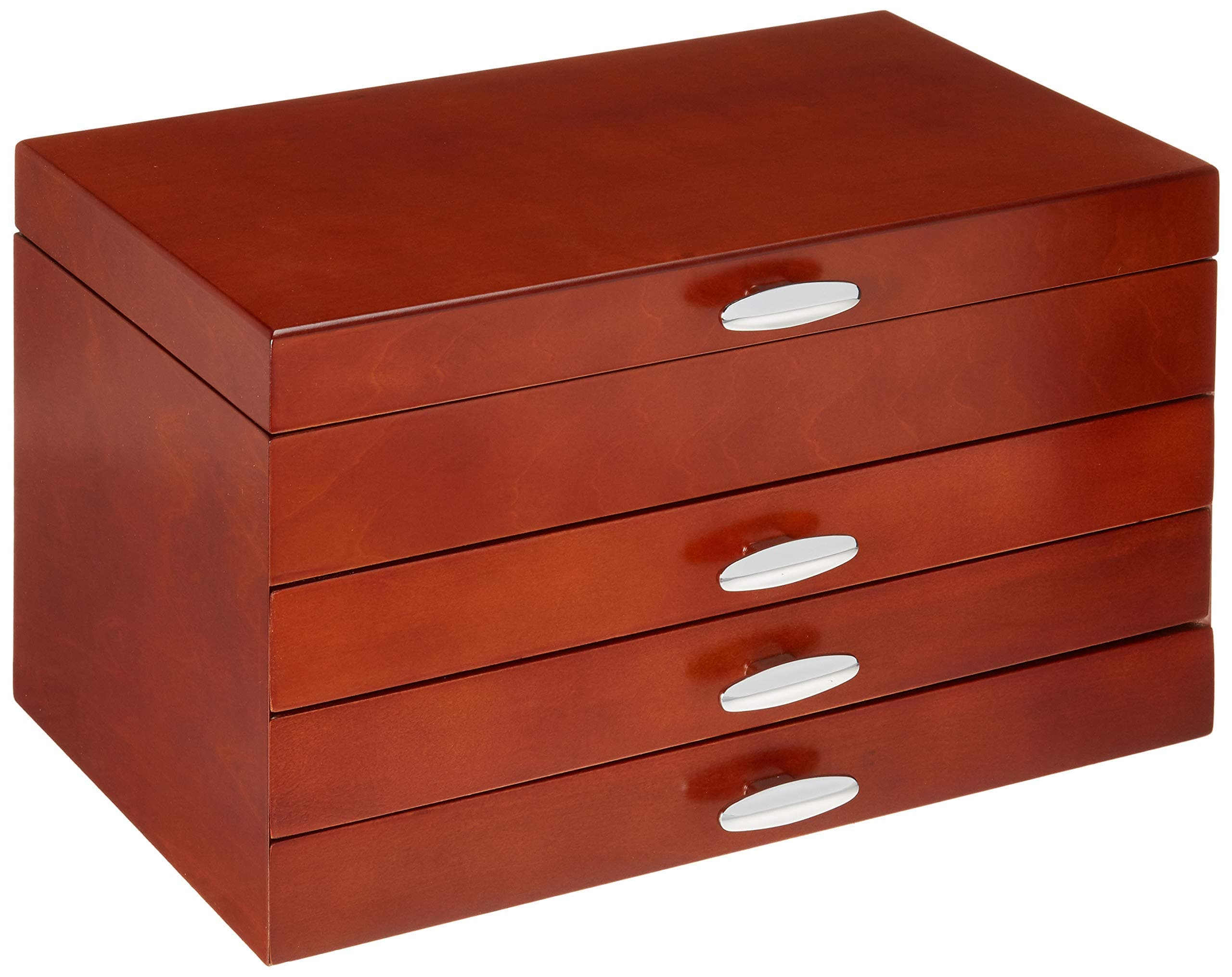 The Heidelberg Jewelry Watch Box, Fabric, Mahogany