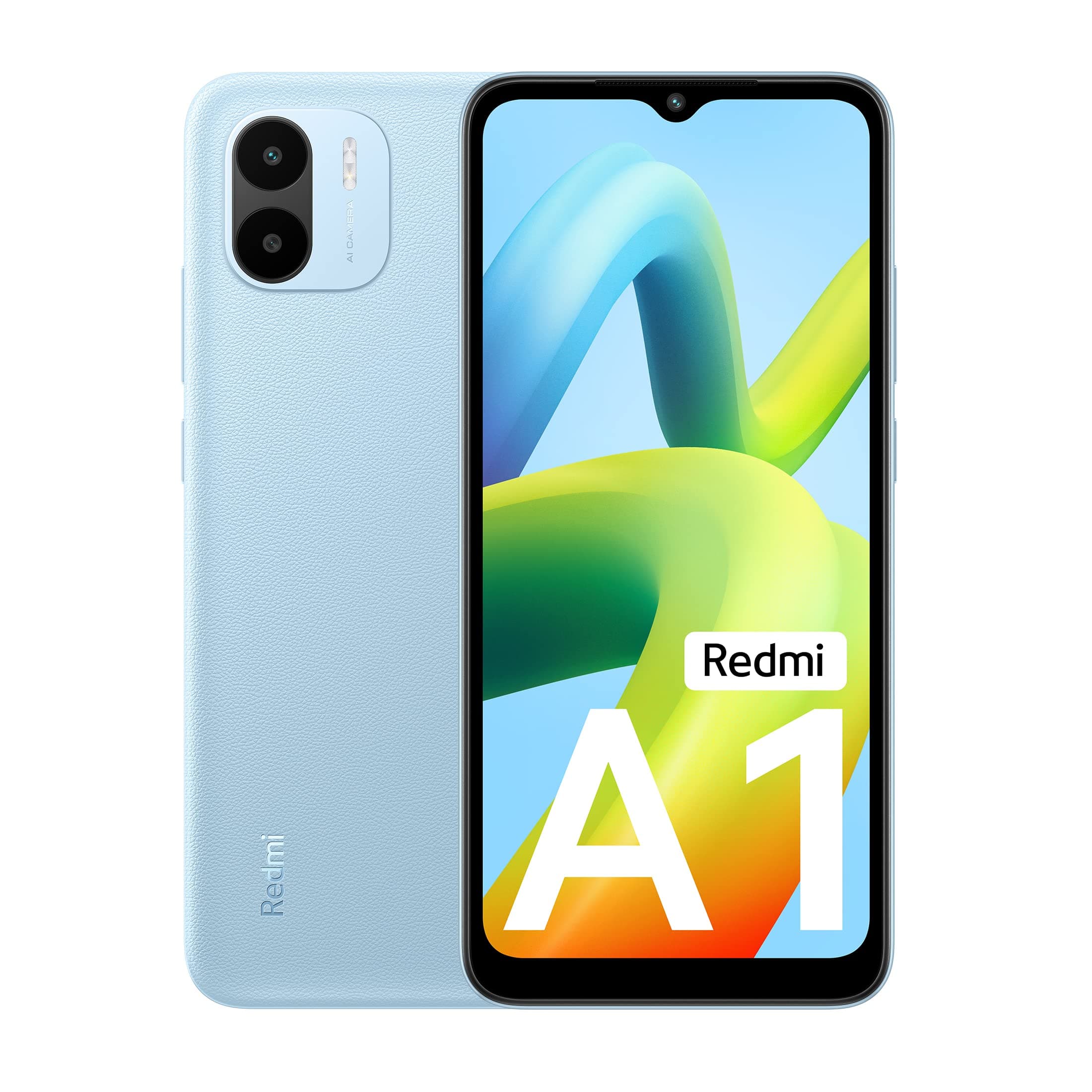 Redmi A1 (Light Blue, 2GB RAM, 32GB Storage) | Helio A22 | 5000 mAh Battery | 8MP AI Dual Cam | Leather Texture Design | Android 12
