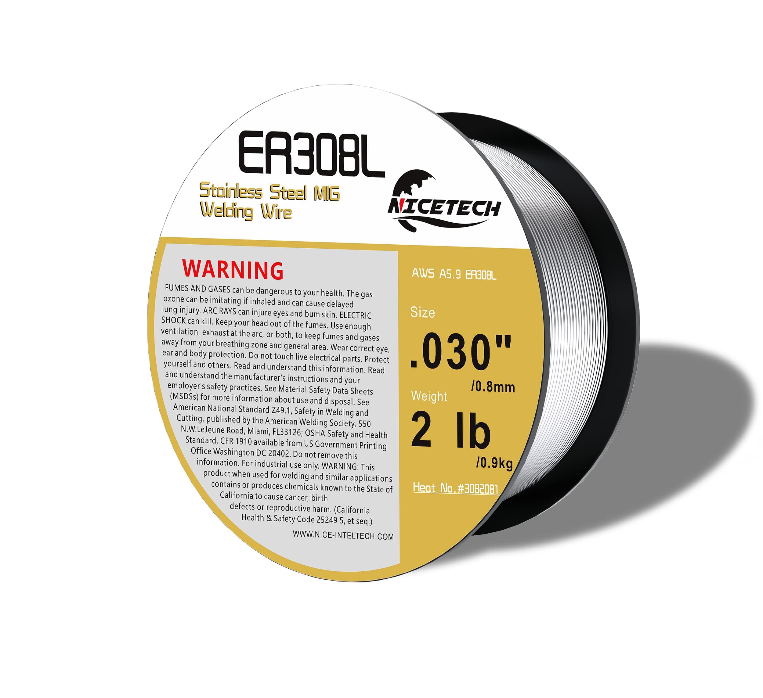 ER308L Stainless Steel MIG Welding Wire .030-Diameter, 2 Pounds Spool, Silver, Package of 1