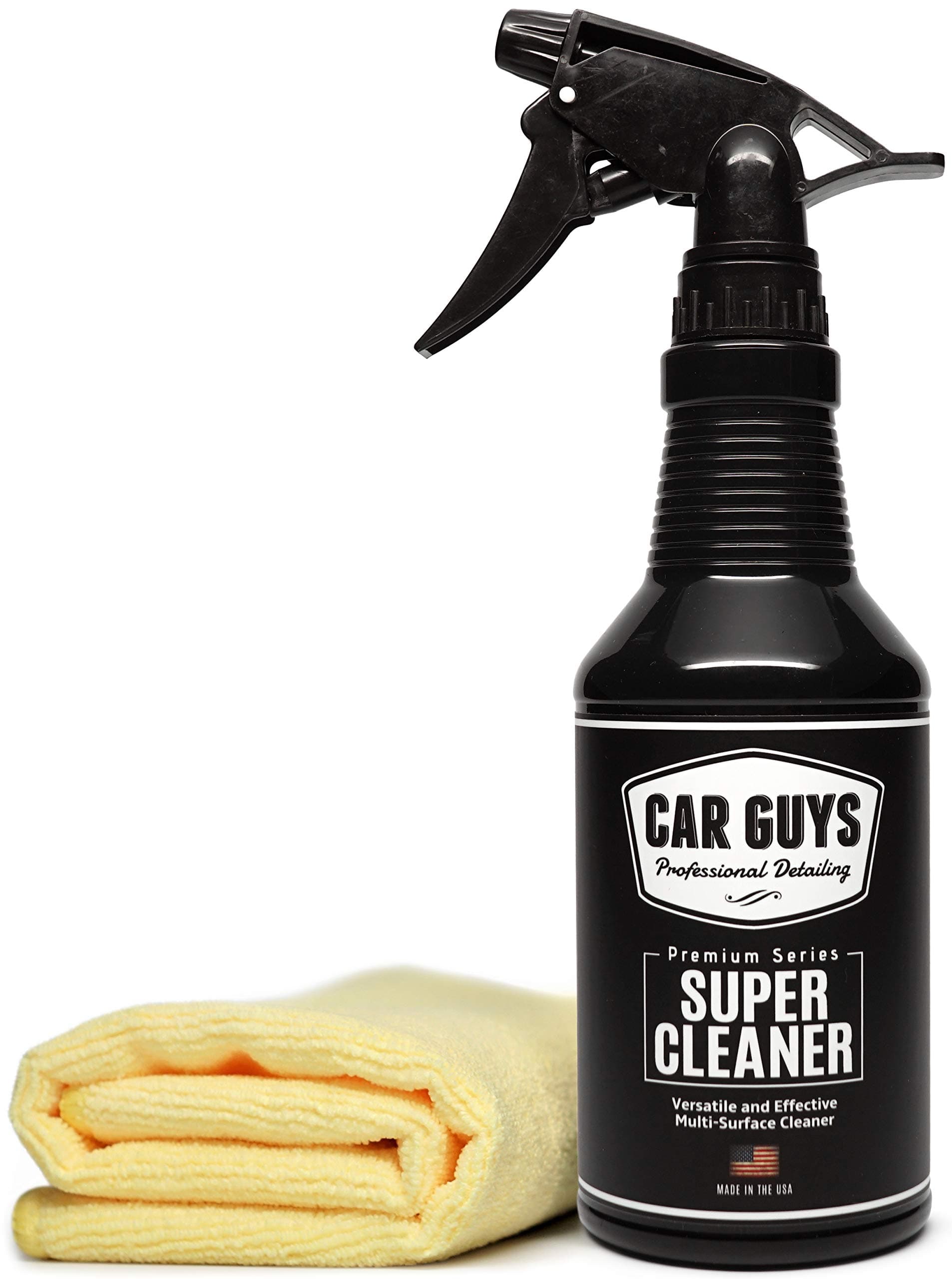 Super Cleaner | Effective Car Interior Cleaner | Leather Car Seat Cleaner | Stain Remover for Carpet, Upholstery, Fabric, and Much More! | 18 Oz Kit with Microfiber Towel