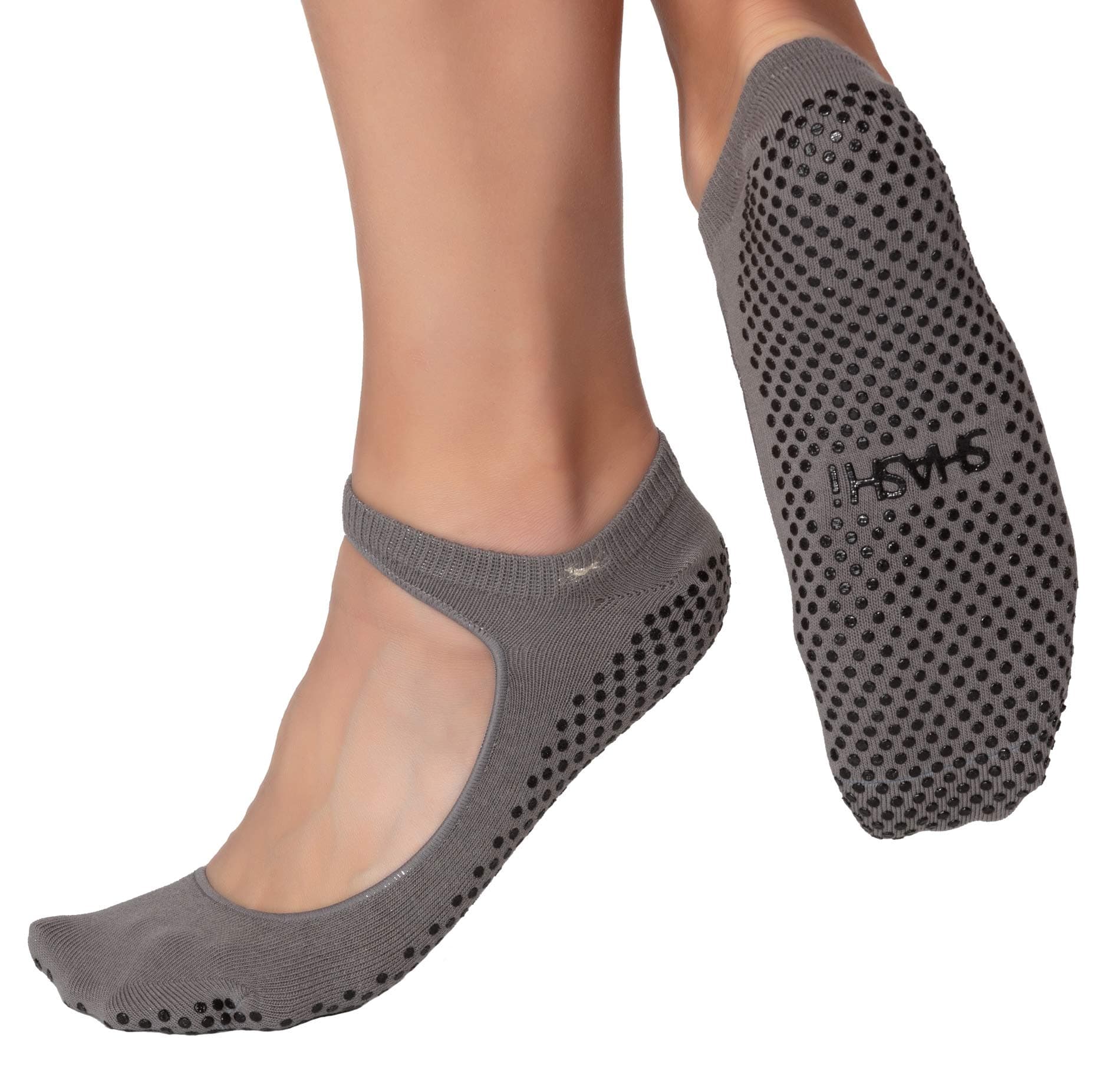 SHASHl Sweet Grip Socks for Women – Mary Jane Socks w/Cut Out –Non Slip Socks – Workout Socks for Yoga, Pilates or Barre