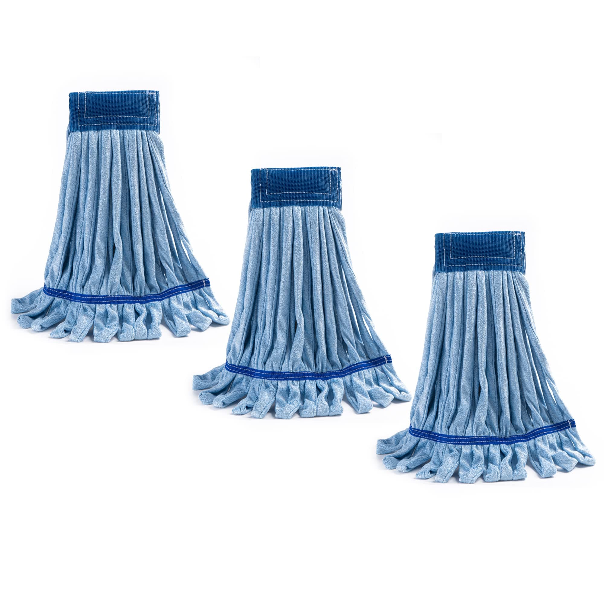 MATTHEW CLEANING PRODUCTS Microfiber Tube Mop(Meduim,Blue,3Pack) Heavy Duty Mop Head Replacement,Excellent Absorbency,Premium launderability,Reusable,Loop end for Home,Commercial and Industrial Use