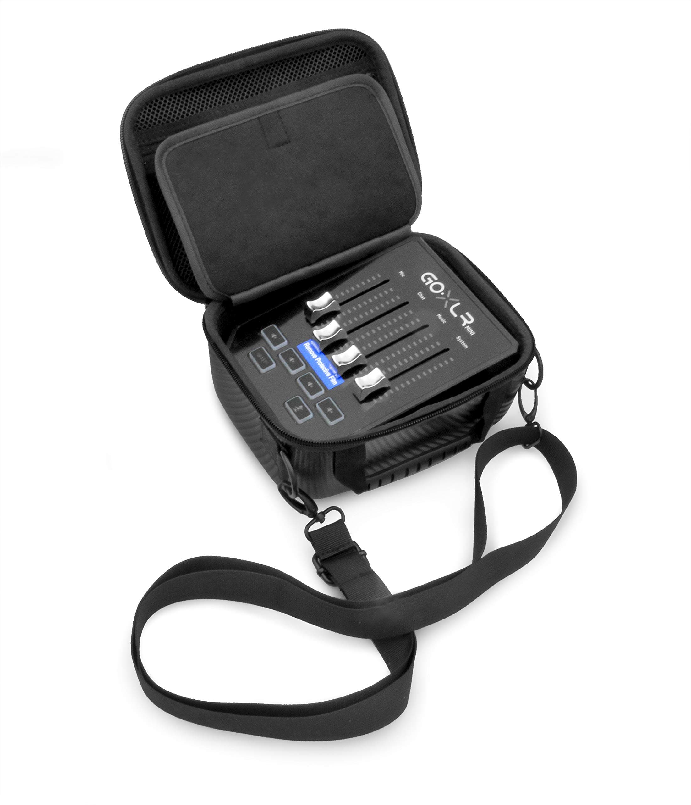 CASEMATIX Studio Case Compatible with Tc Helicon GoXLR Mini, Aokeo 4 Channel Mixer Audio Interface and More with Small Cables, Includes Carry Bag Only with Strap