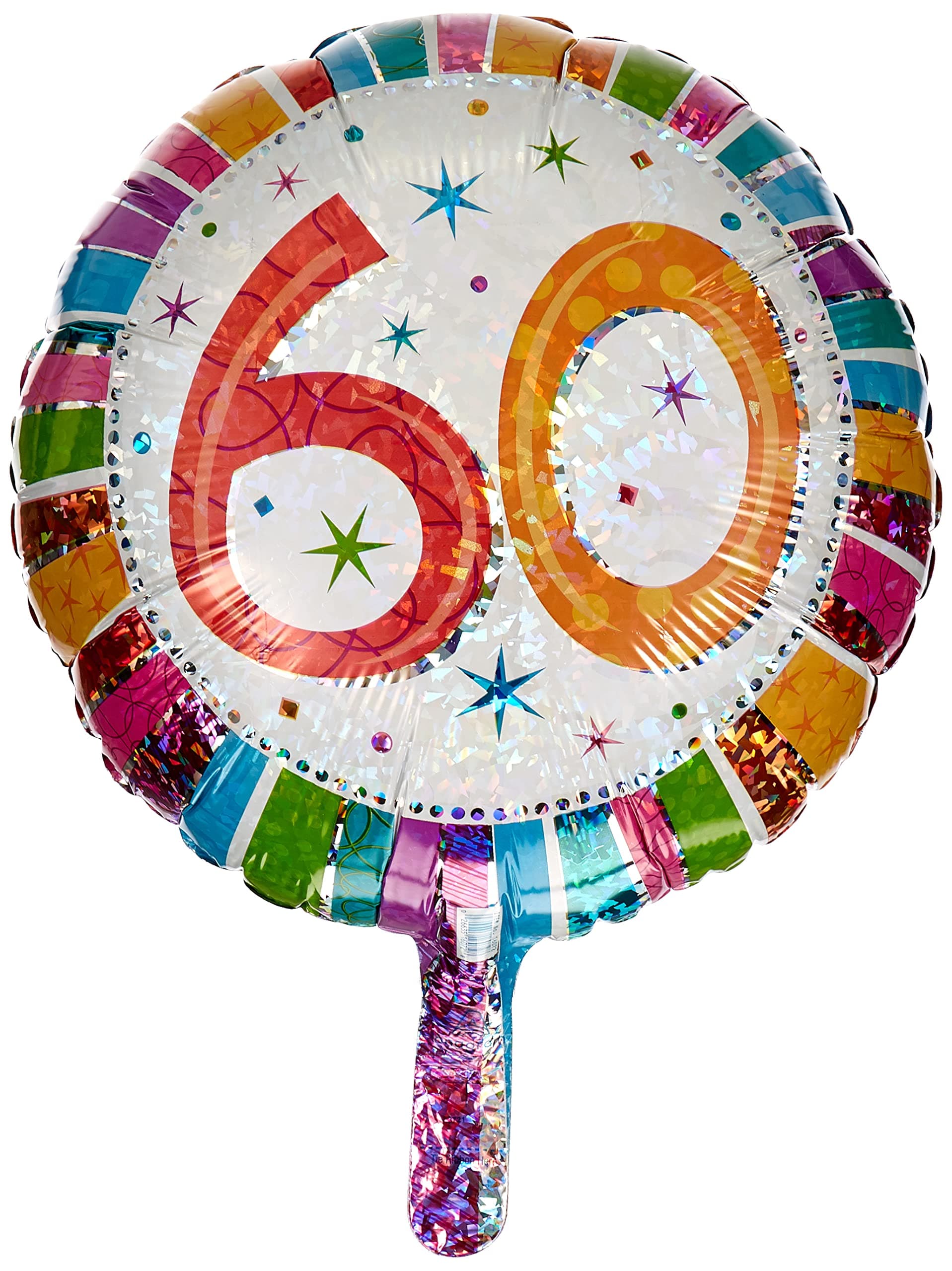Anagram International Radiant Birthday"60" Balloon, 18", Multicolor