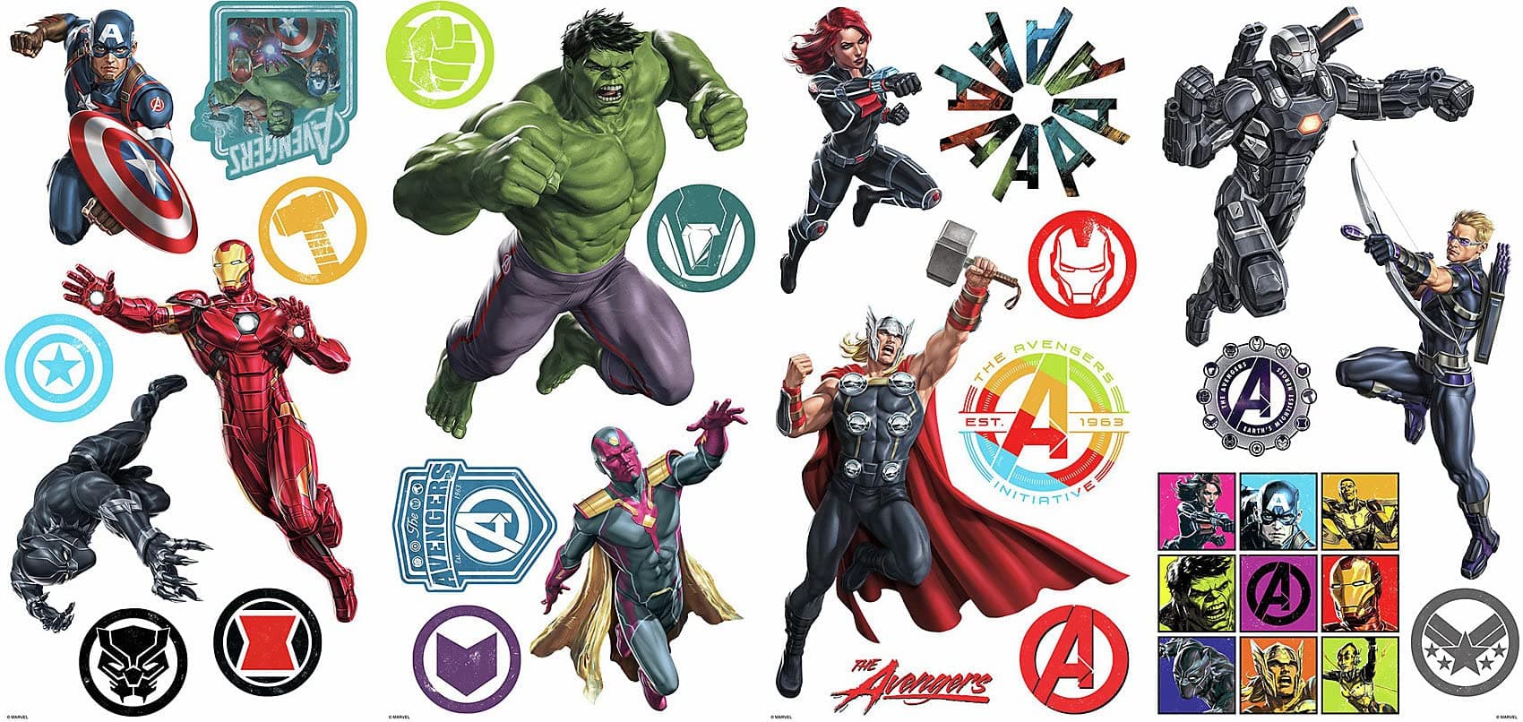 Marvel Classic Avengers Peel and Stick Wall Decals, RMK4289SCS