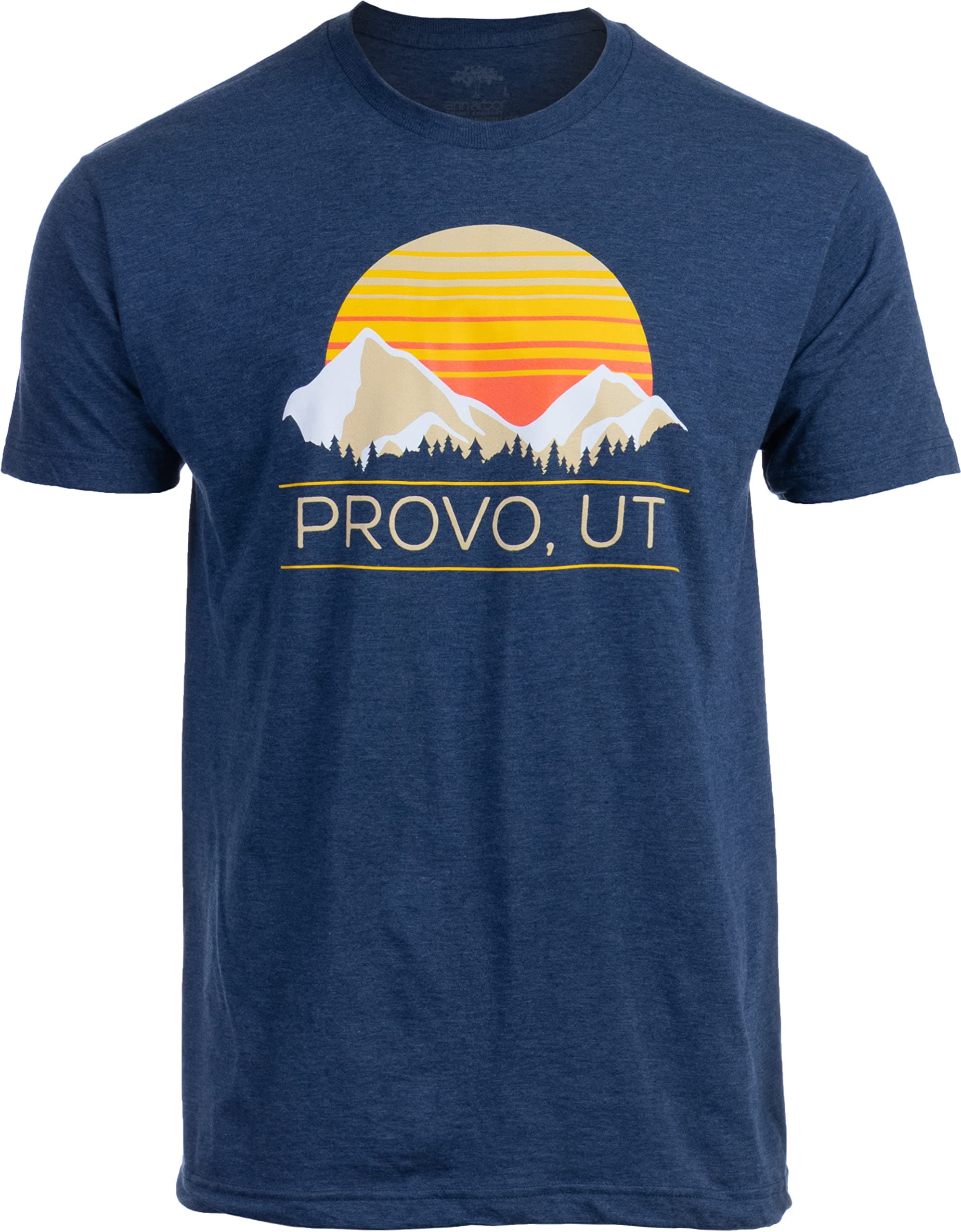 Provo, UT | Vintage Style Utah Wasatch Rocky Mountains Hiking Tee Shirt, Camping Nature Hiker T-Shirt for Men Women