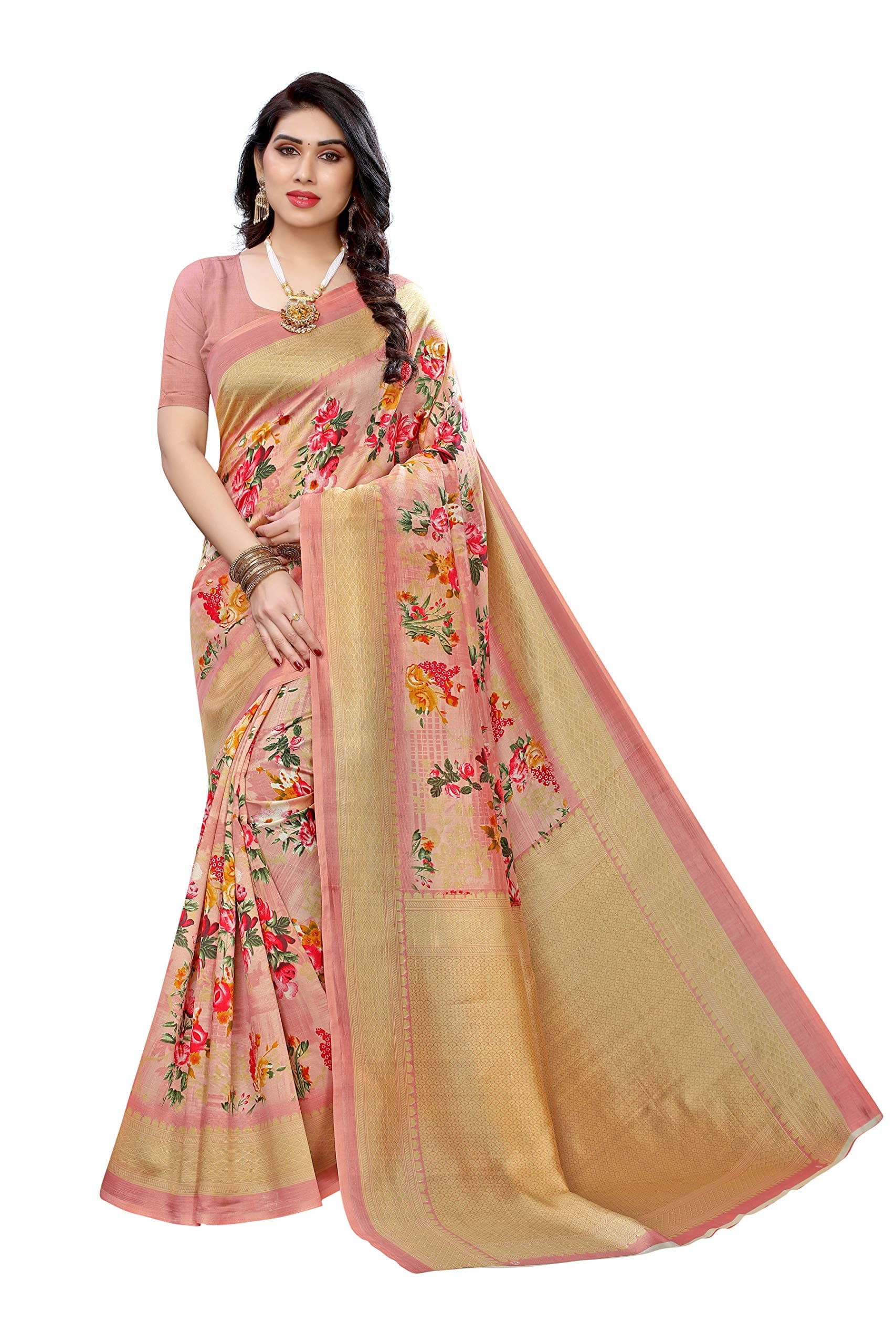 Women's Art Silk Saree (AIR Mustard