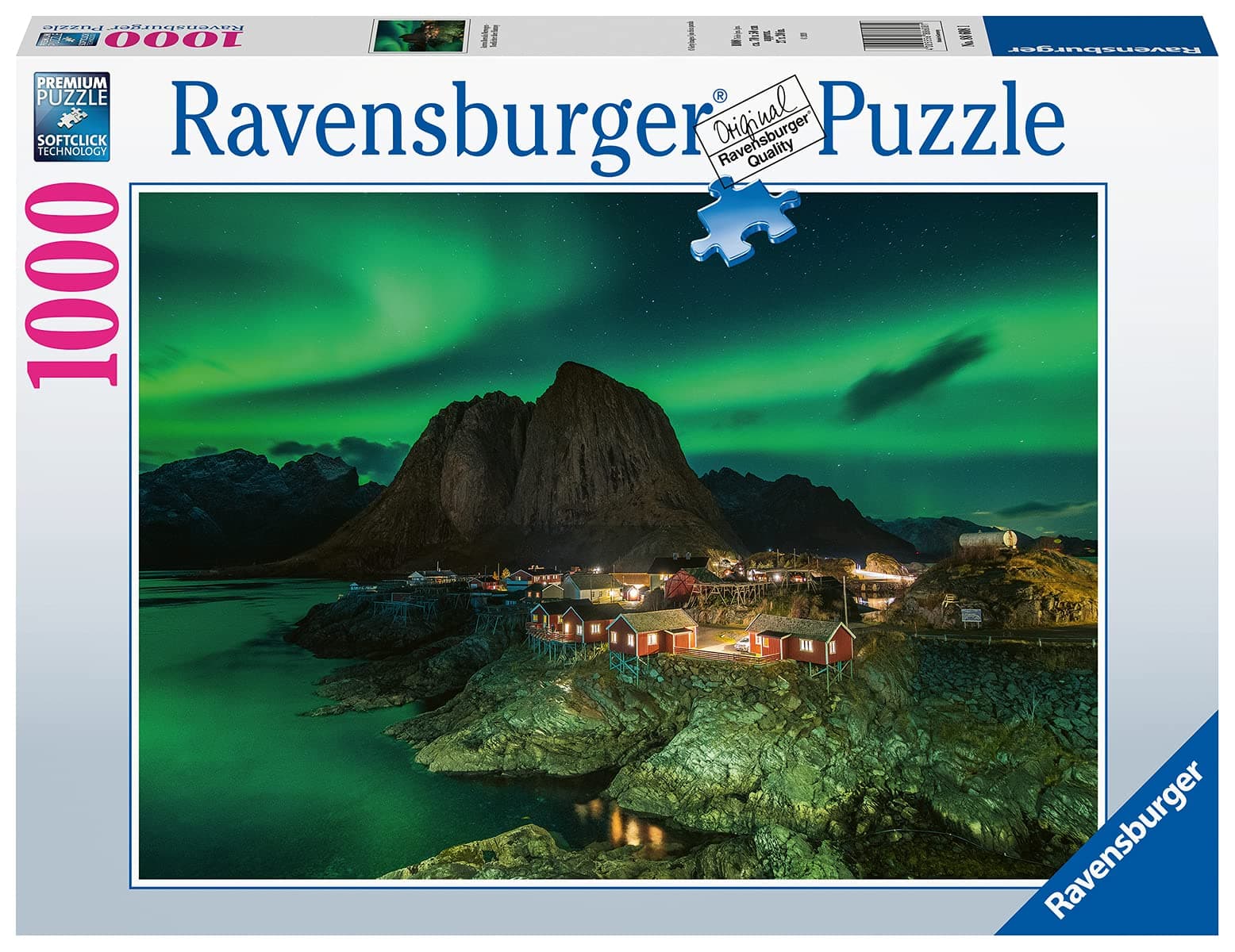 RavensburgerNorthern Lights Over Hamnoy Norway 1000 Piece Jigsaw Puzzles for Adults & Kids Age 14 Years Up - Landscape Puzzle [Amazon Exclusive]
