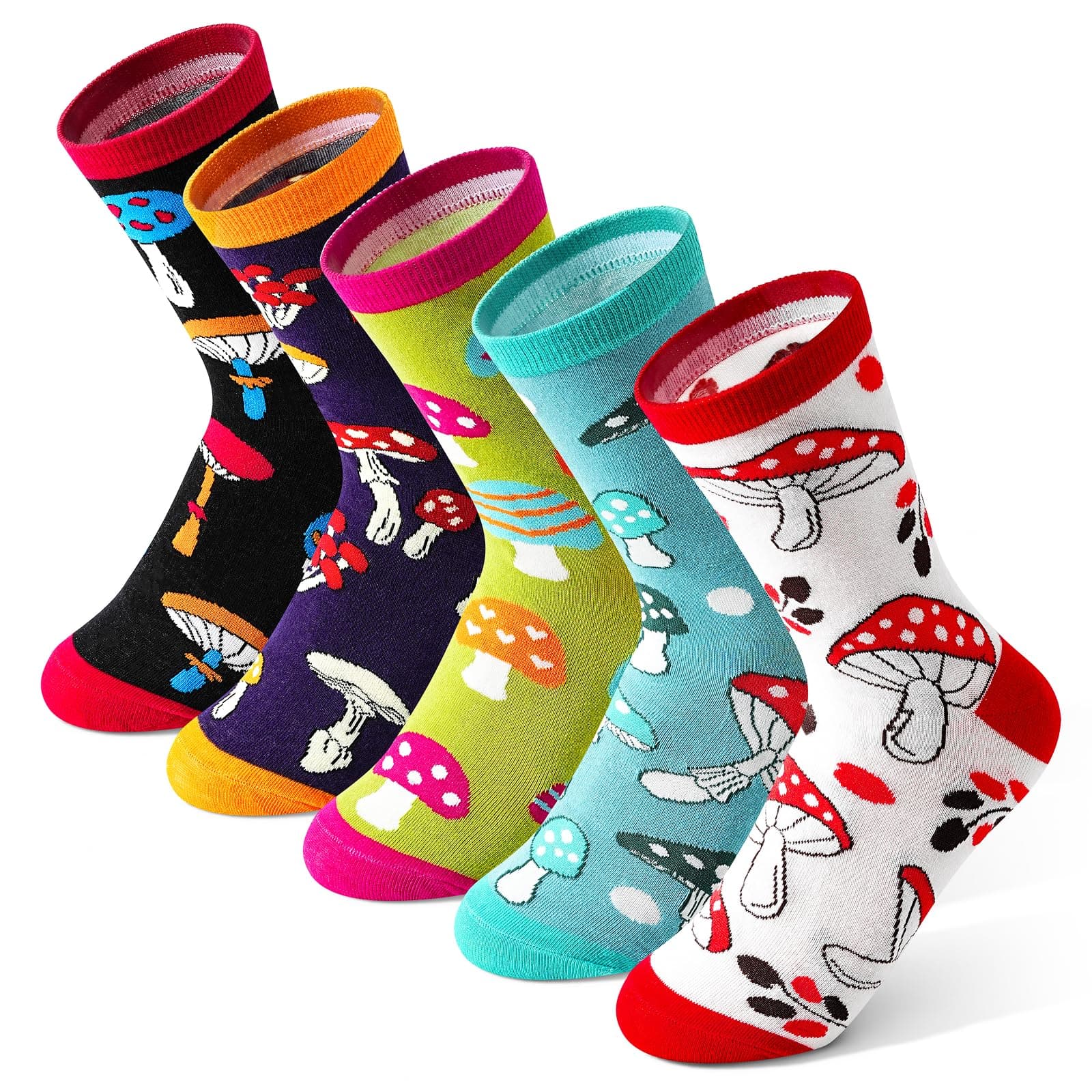 5 Pairs Cotton Socks for Women Size 4-9 Over-ankle Length Animal Themed Cute Patterns