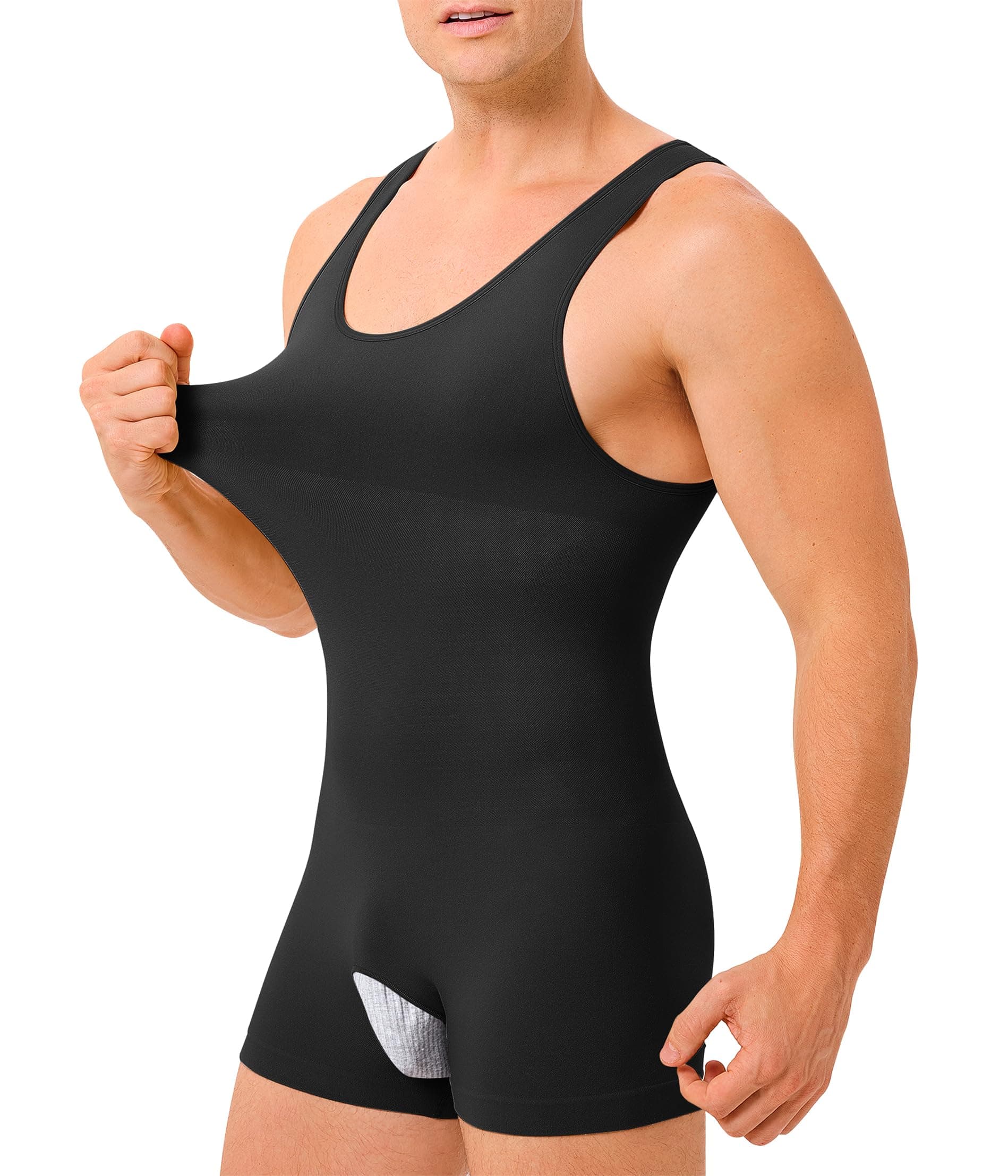 Mens Full Body Shaper Slimming Shirt Tummy Control Shapewear Sleeveless Compression Bodysuit Fajas Para Hombres