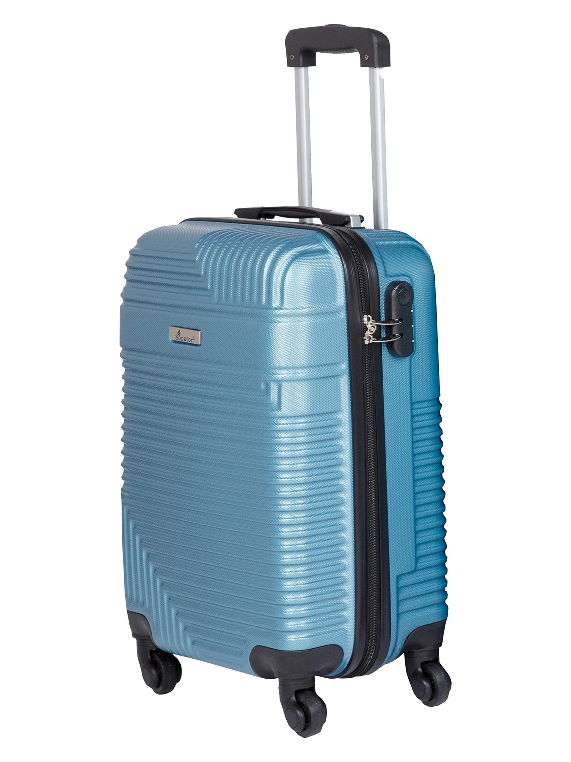 Senator Hard Case Carry on Luggage 20 Inches Small Suitcase with Wheels for Unisex – KH120 | ABS Lightweight Carryon Luggage with Spinner Wheels 4 (Carry-On 20-Inch, Light Blue)