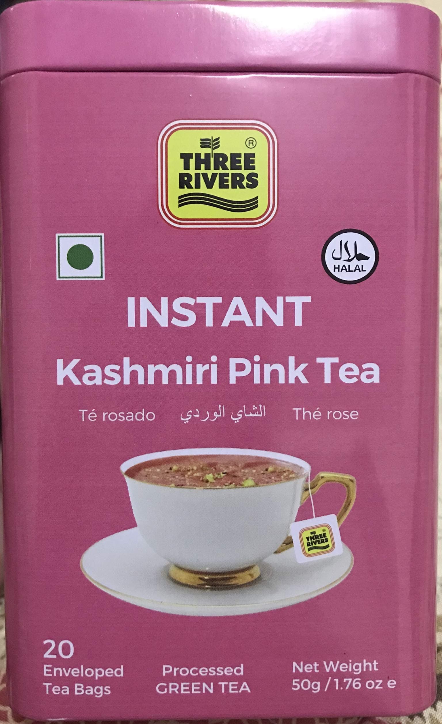 Pink Tea Bags Instanat Kashmiri Tea Three Rivers Brand