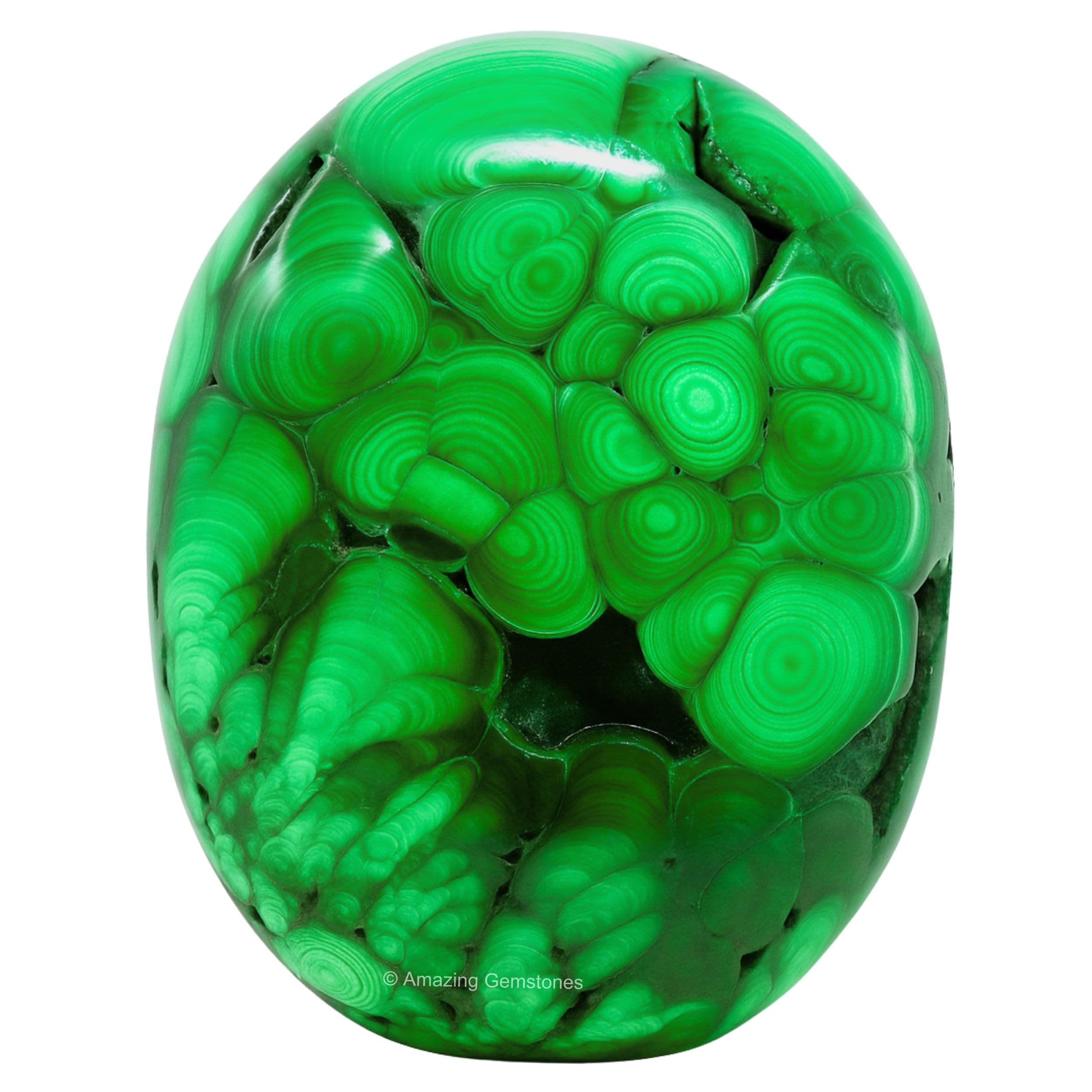 Amazing Gemstone Malachite Crystals and Healing Stones - Large Palm Stone Crystals Piedra - Crystal for Good Luck, Balanced Positive Energy, Meditation - Unique Stocking Stuffers, Gifts for Women