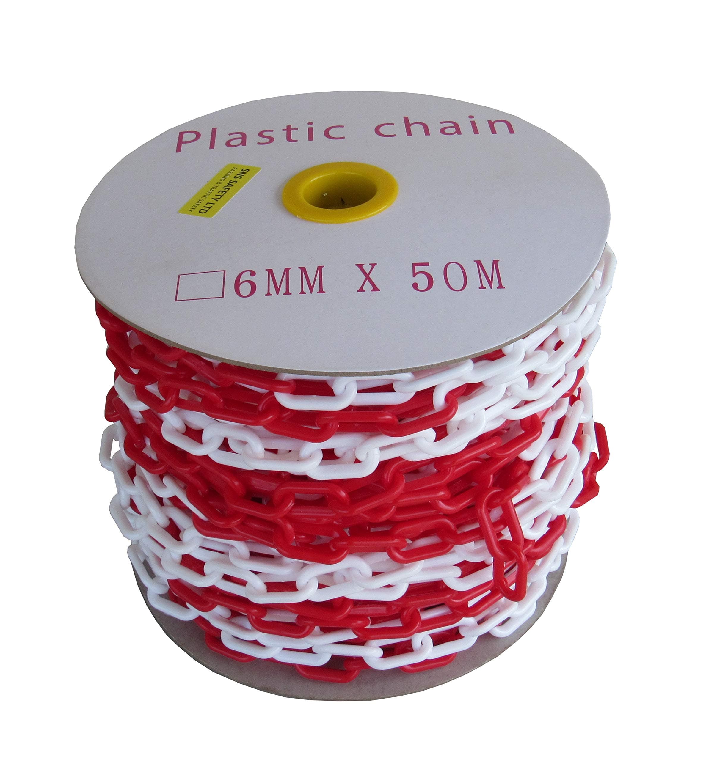 SNS SAFETY LTD Red and White Plastic Chain 6mm 50.0 meters (164 feet)