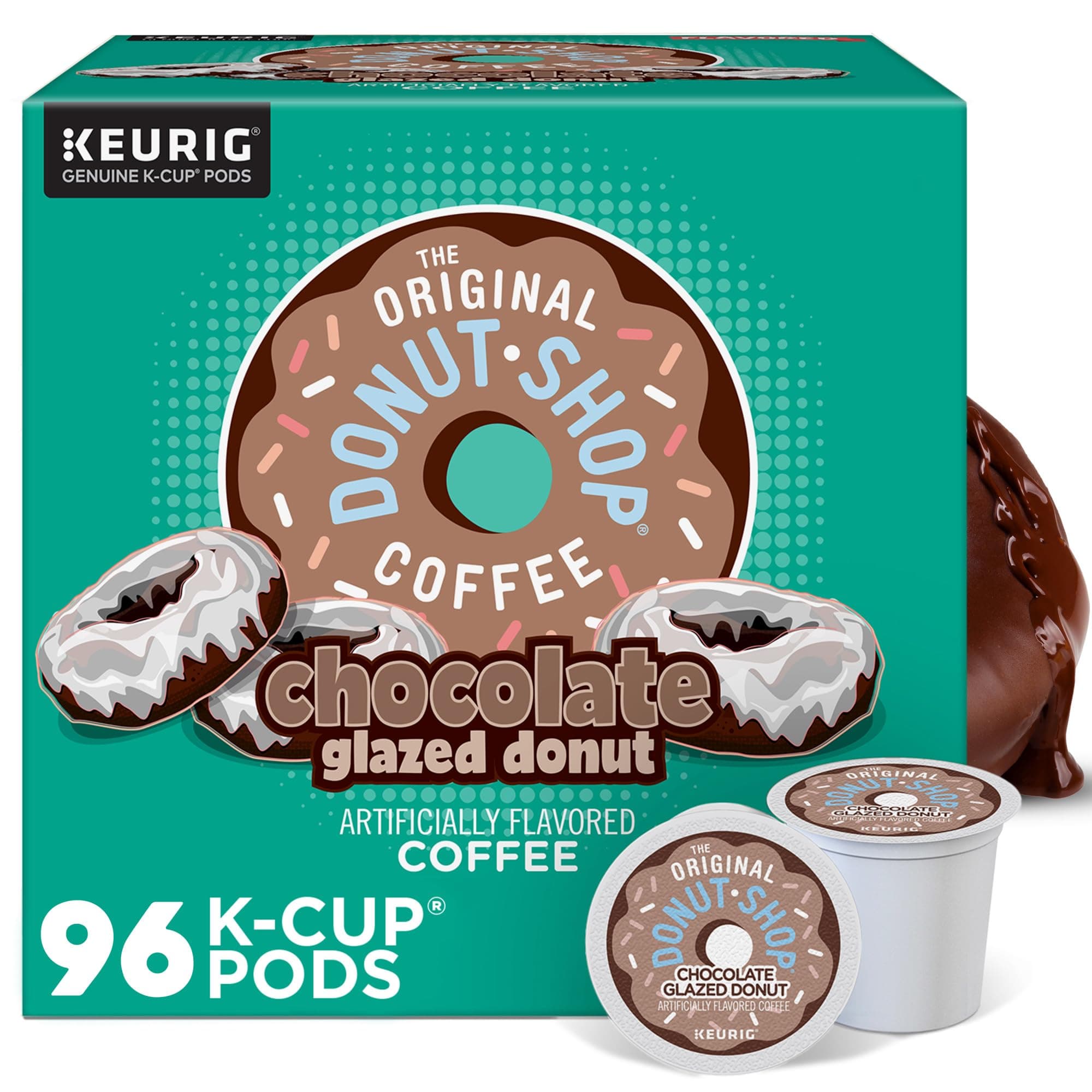 The Original Donut Shop Coffee Chocolate Glazed Donut Keurig Single-Serve K-Cup Pods, Medium Roast Coffee, 96 Count
