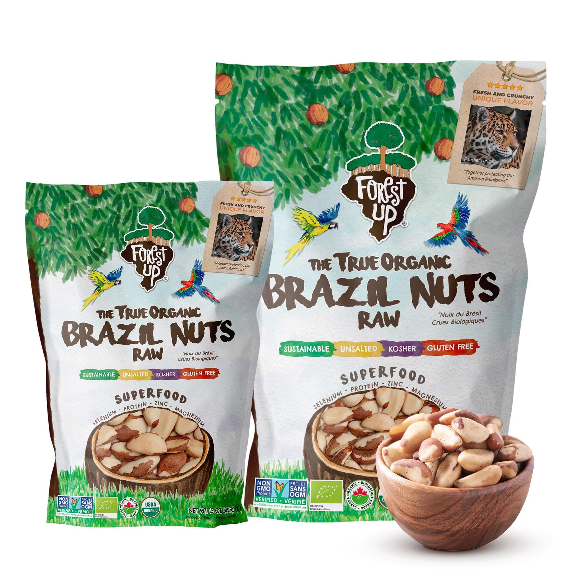 The True Organic Premium Brazil Nuts (0.5 kg) - Raw, Sustainably Harvested, Certified Organic, Hand Picked, Fresh, Whole, Unsalted - GMO Free, Keto Friendly, Vegan, Kosher (0.5 kg (2