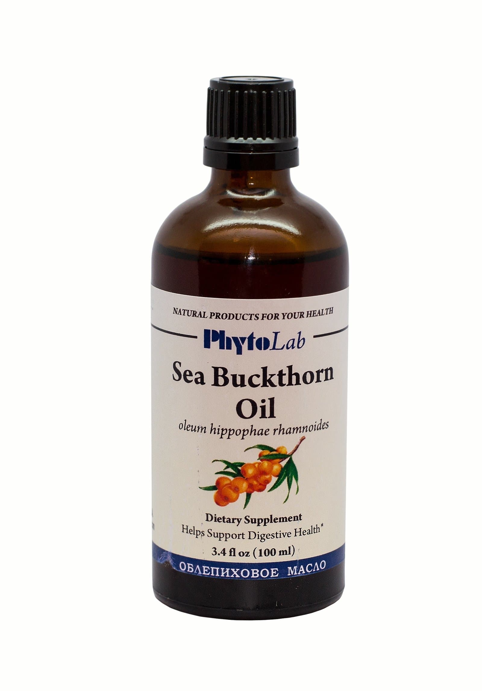 Sea Buckthorn oil (Oleum Hippophaes Rhamnoides) dietary supplement, 3.4 fl.oz