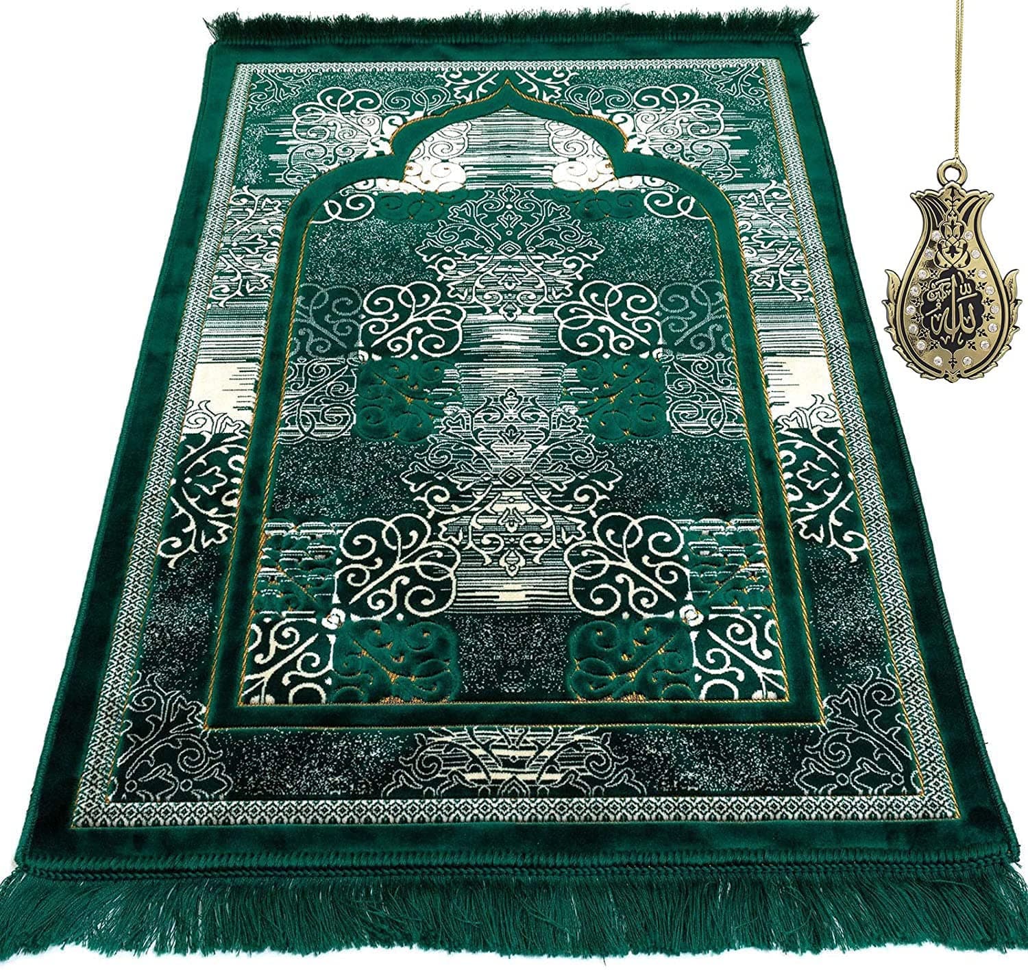 Modefa Velvet Classic Elegant Swirl Prayer Rug