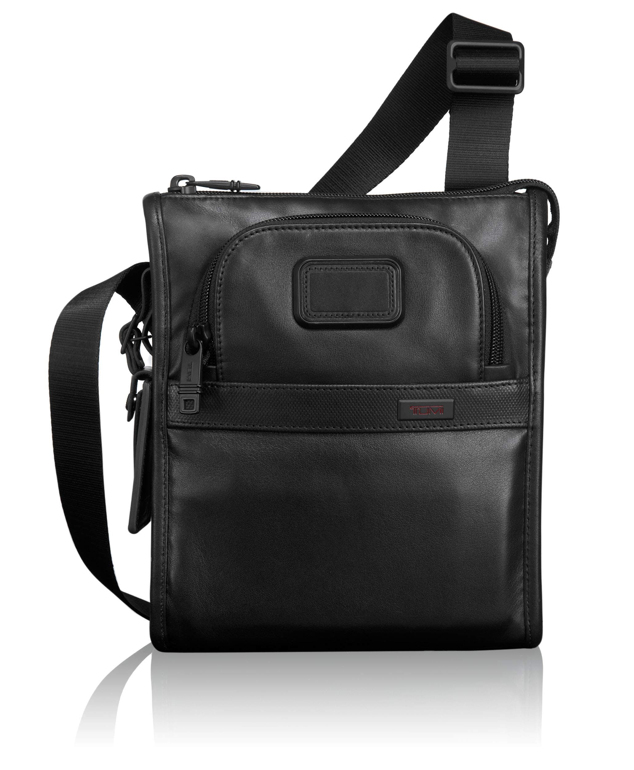 Tumi Alpha 2 Leather Pocket Bag Small, Black - 092110