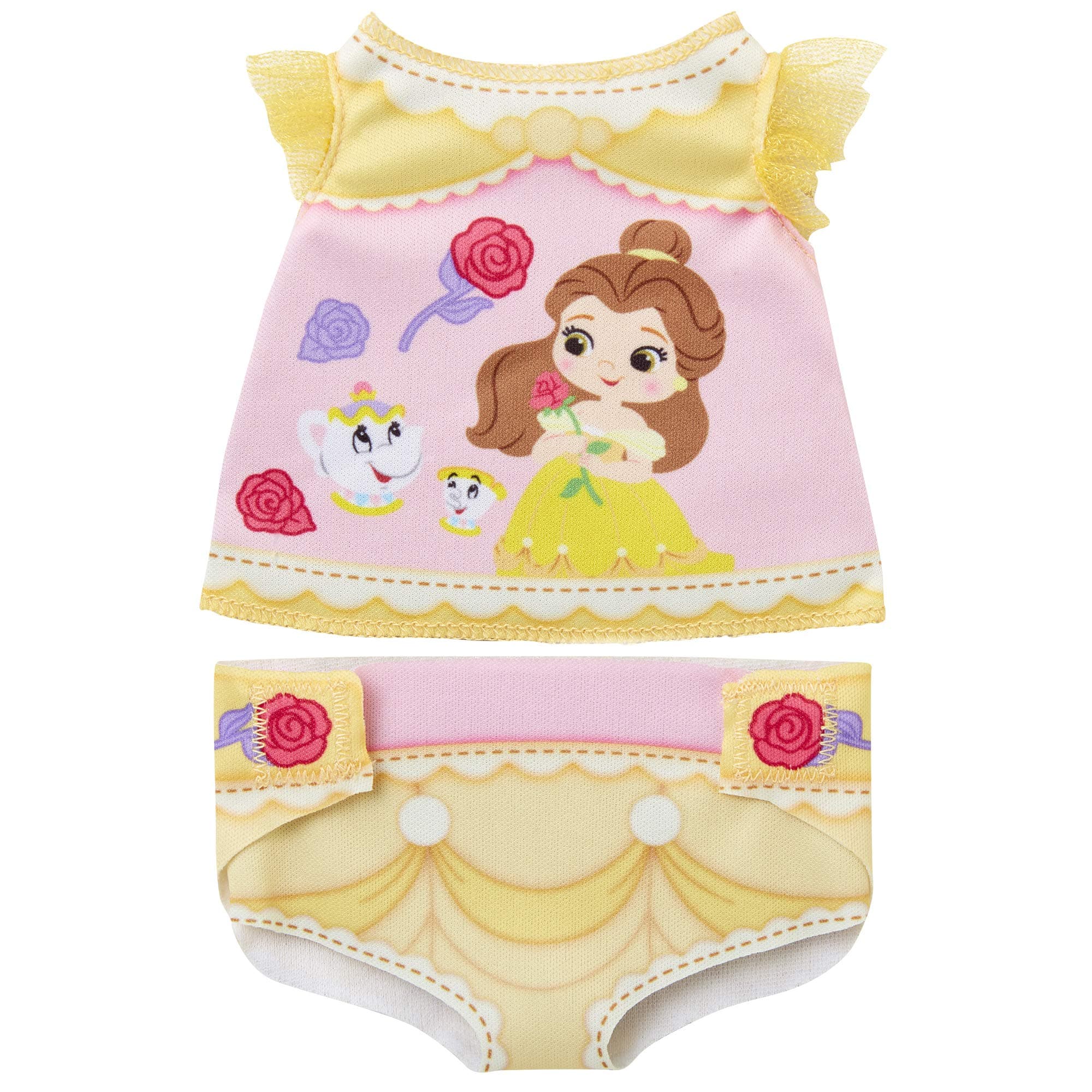 Baby Doll Clothes & Accessories, My Disney Nursery Belle Diaper Accessory Pack Inspired by Disney's Beauty & The Beast Belle Character! Includes Doll T-Shirt, Doll Diaper Cover, Clip with Charm