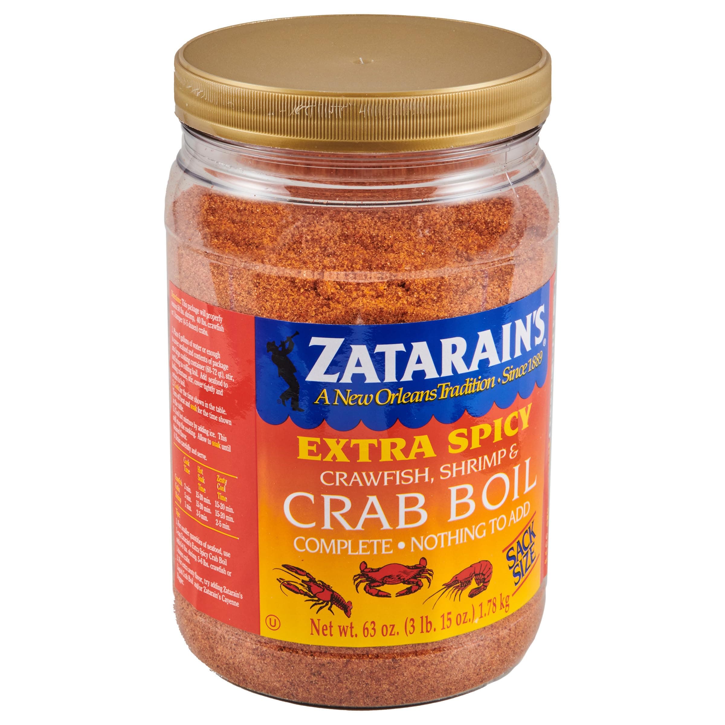 Zatarain's Extra Spicy Crawfish, Shrimp & Crab Boil, 63 oz
