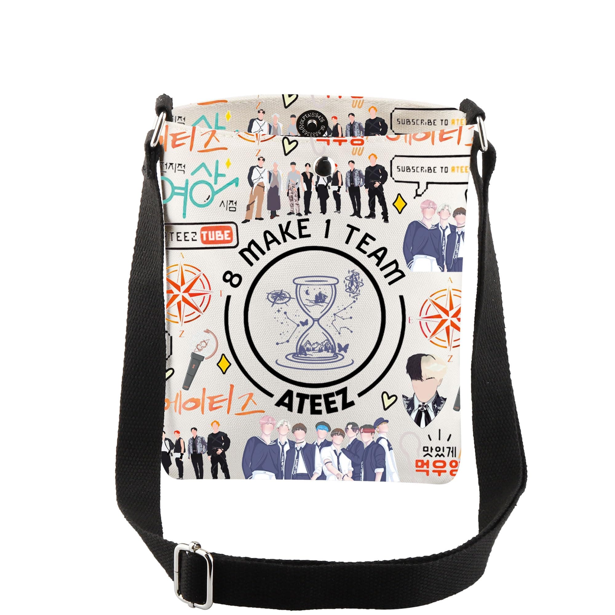AT-Z Kpop Merchandise Gift 8 Make 1 Team Crossbod Bag Korean Boy Group Album Inspired Gift AT-Z Tour Merch for Fans