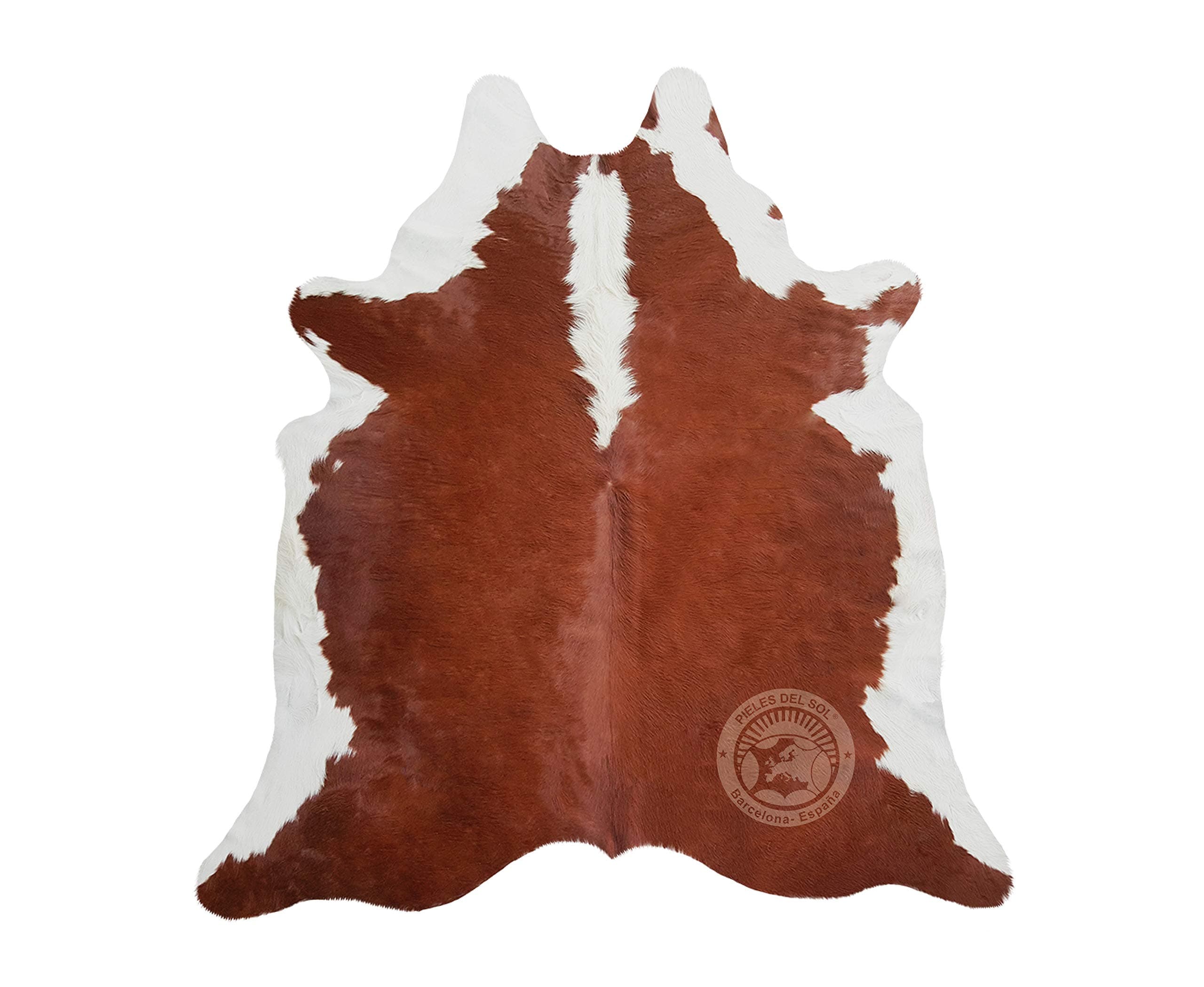 Cowhide Rug Hereford Brown and White 220 x 200 cm - Premium Quality from Pieles del Sol