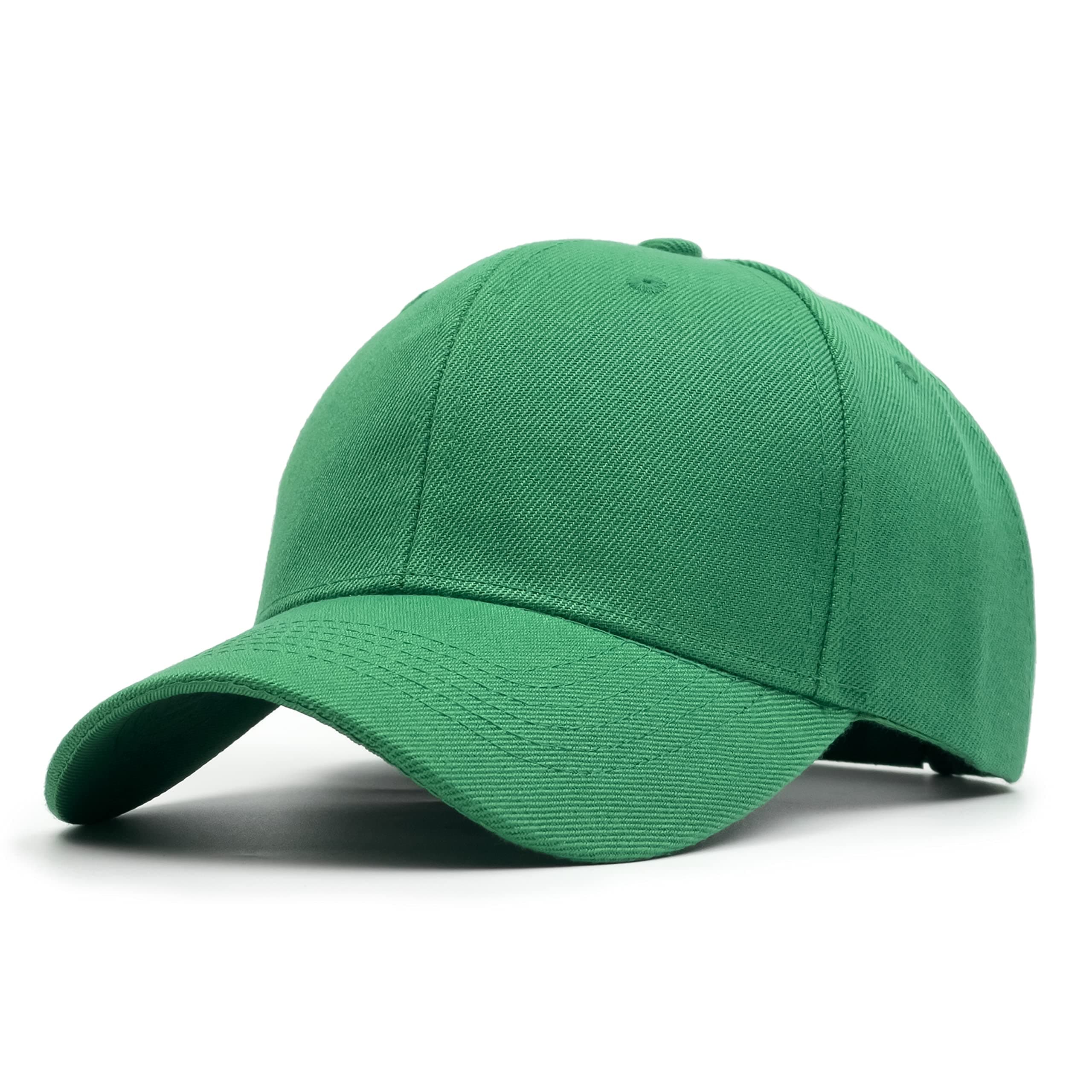 Structured Baseball Cap with Adjustable Closure - Performance Hat for Outdoor Activities and Custom Embroidery (1pc Kelly Green)