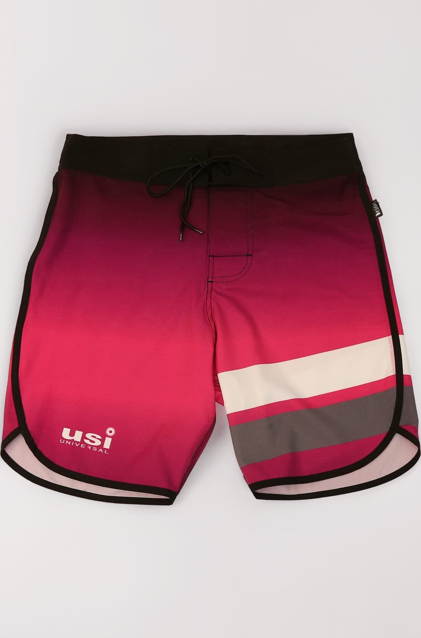 411PS Sublimated Physique Board Shorts, Fitness Shorts, Polyester Elastane Construction, Hook & Loop Fly (Size: L, Color: Pink)