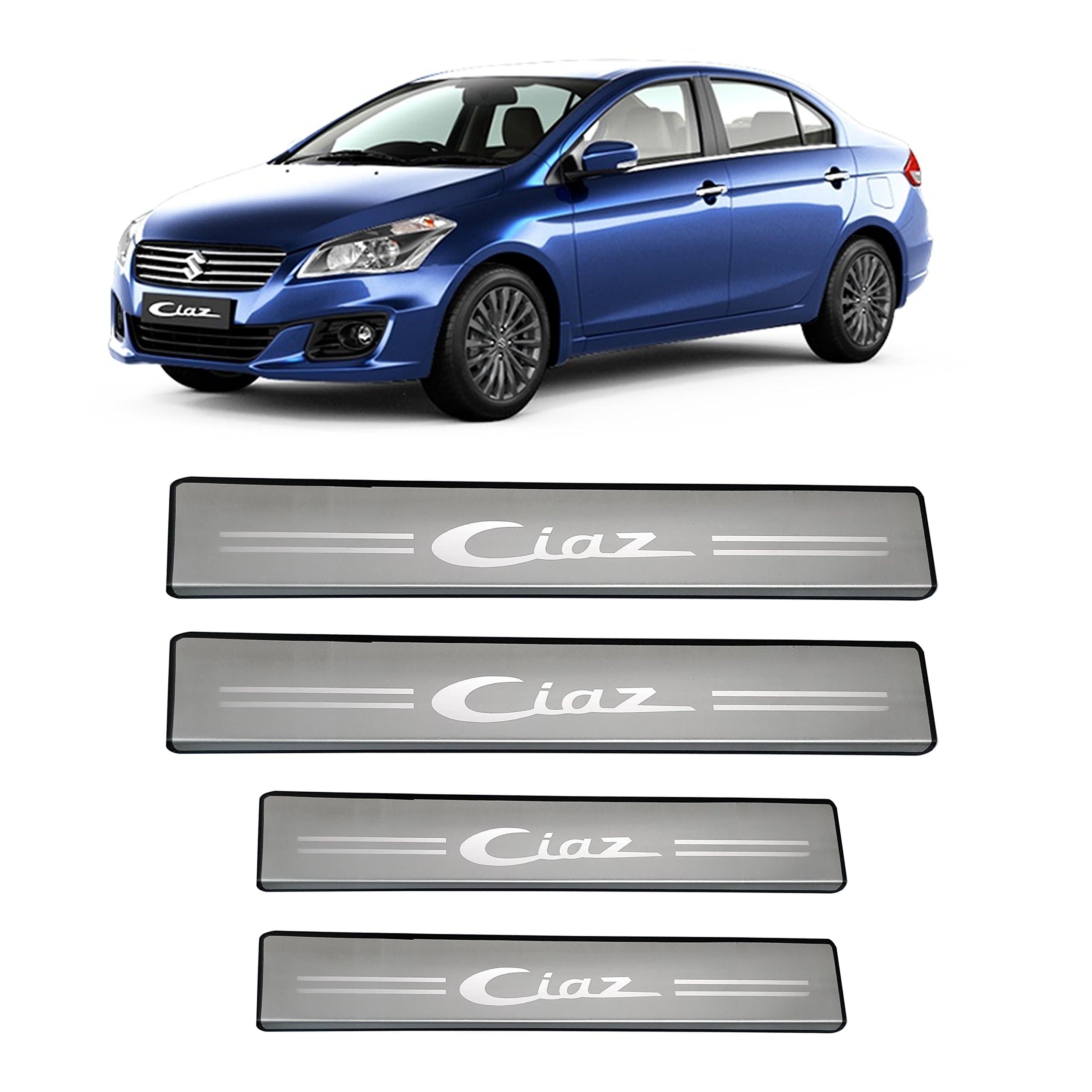 AutoPop Stainless Steel Non-LED Footstep Door Sill Plate for Maruti Suzuki Ciaz