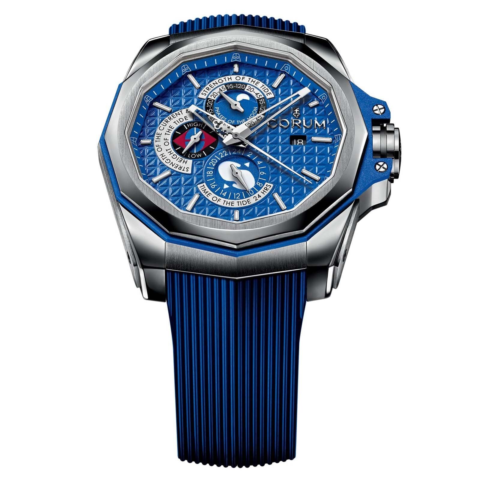Corum Admiral's Cup Ac-One 45 Tides 277.101.04/F373 AB12 45mm Automatic Titanium Case Blue Rubber Anti-Reflective Sapphire Men's Watch