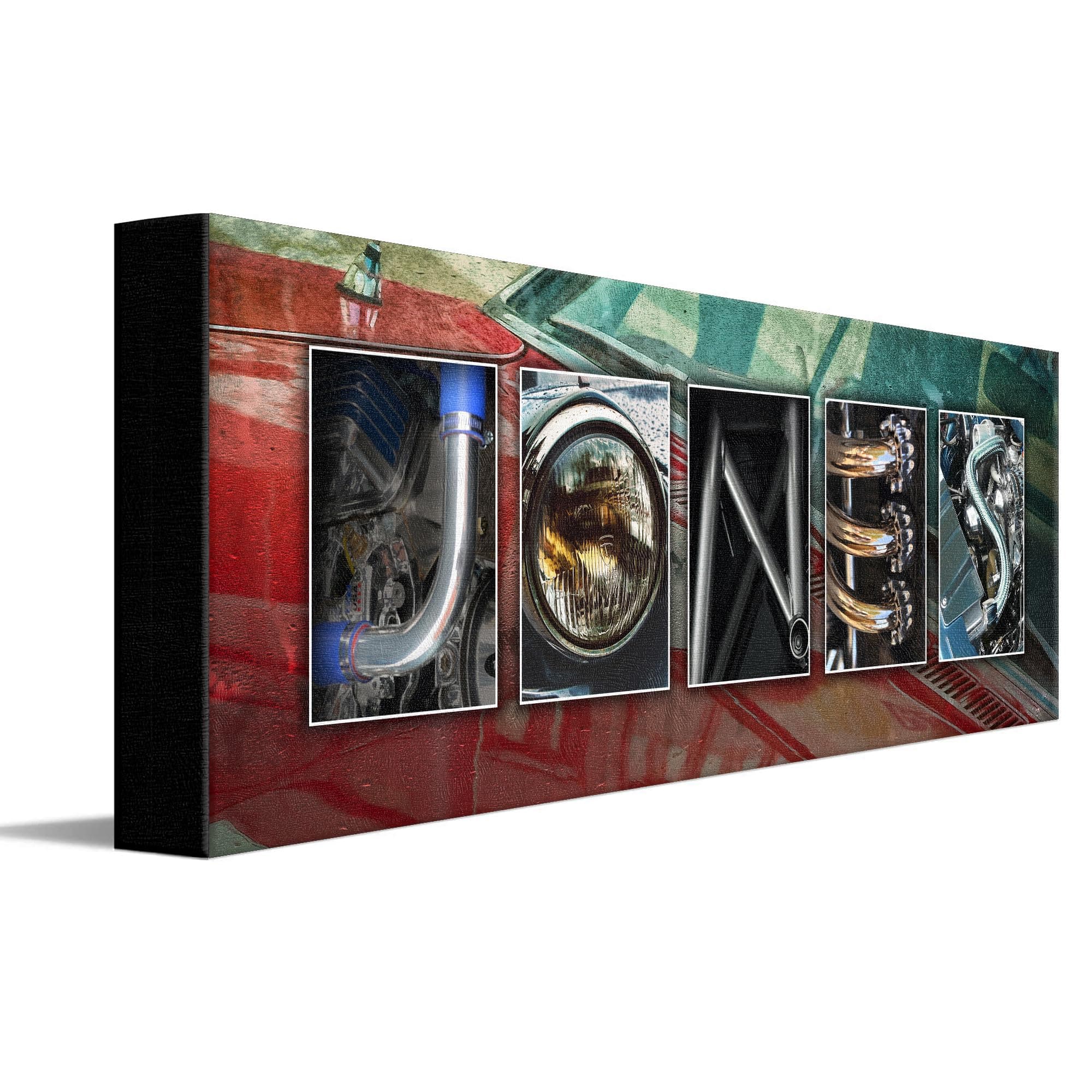 Personal-Prints Personalized Automobile Cars Décor or Gift for the Mechanic, Classic Car or Car Enthusiast |Customized Car Wall Art Gift (6"x18" Stretched Canvas)