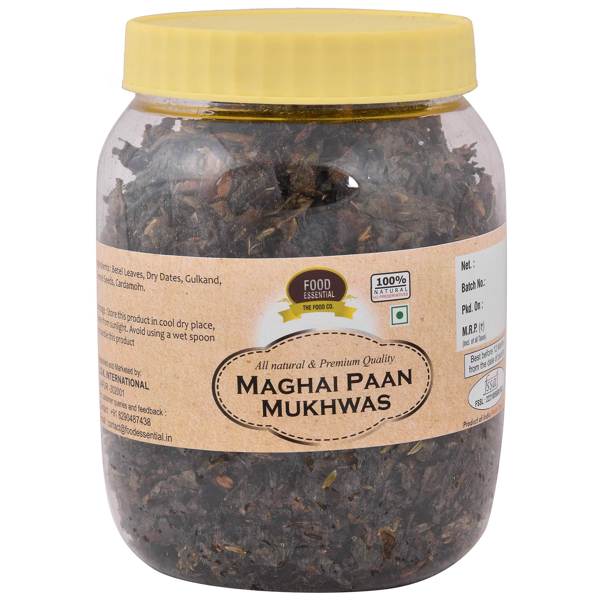 Food Essential Maghai Paan [Mouth Freshener, Paan Mukhwas , After-Meal,Mukhwas, Indian Sweets] 500 gm.