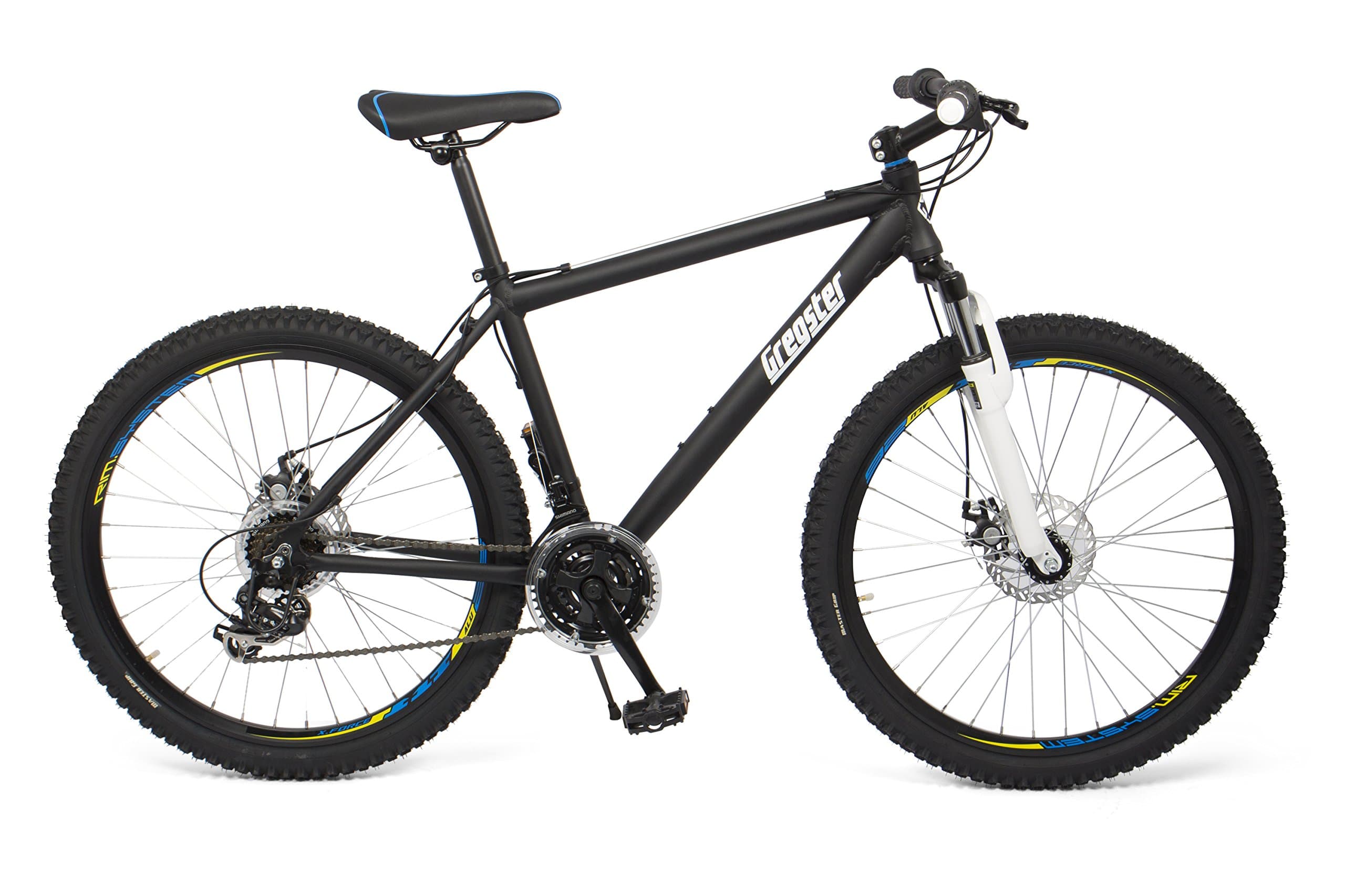 Mountain Bike 26 inch for men and women in black, bicycle with aluminium frame Shimano derailleur system and disc brakes