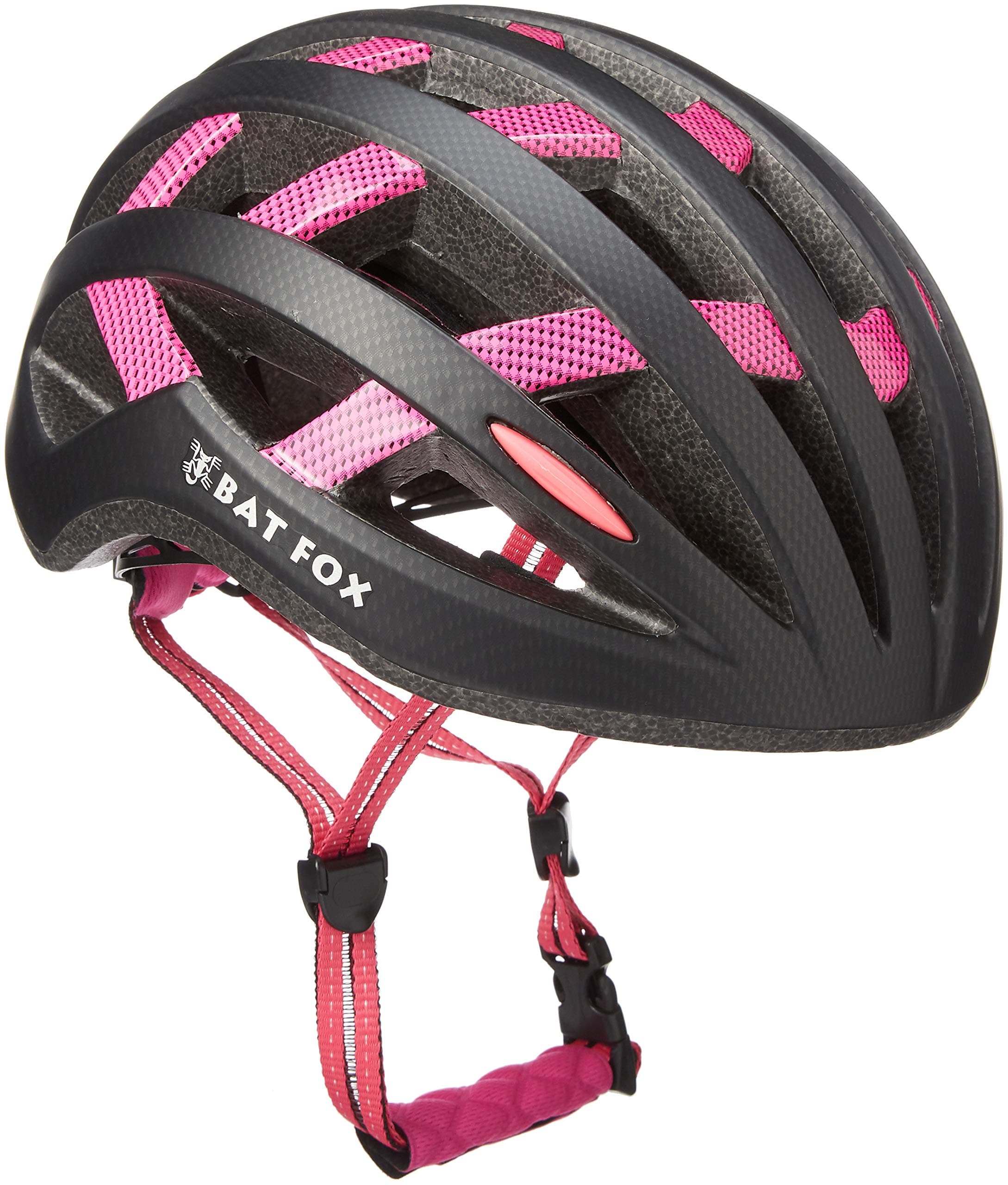 KINGBIKE Batfox Adult Bike Helmet,Rechargeable Safety Rear Colorful Light,Cloth Visor with Rain Cover for Road Commuter Street