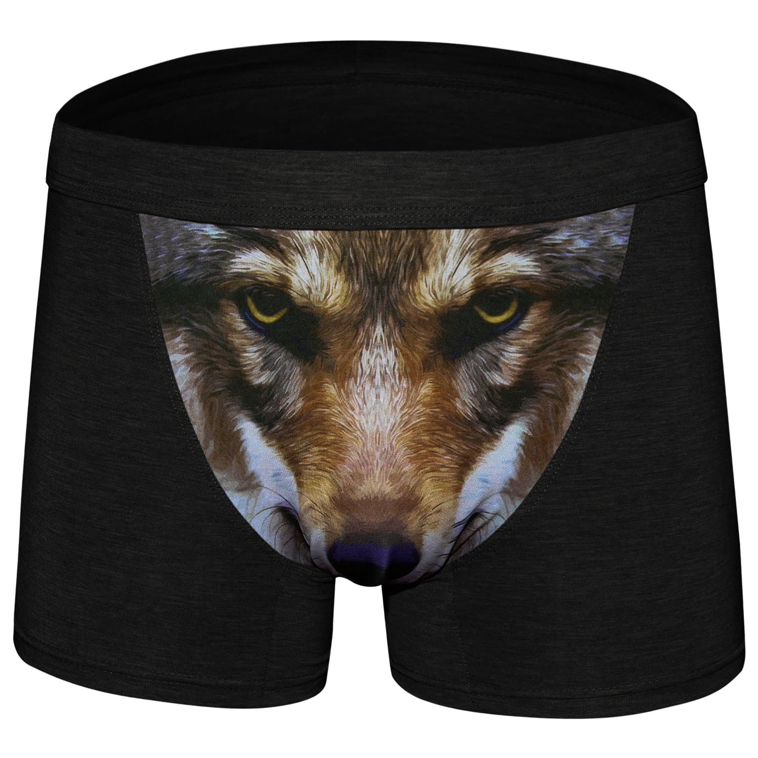 sandbank Men's Sexy Funny 3D Wolf Print Boxer Briefs Underwear Shorts Trunks