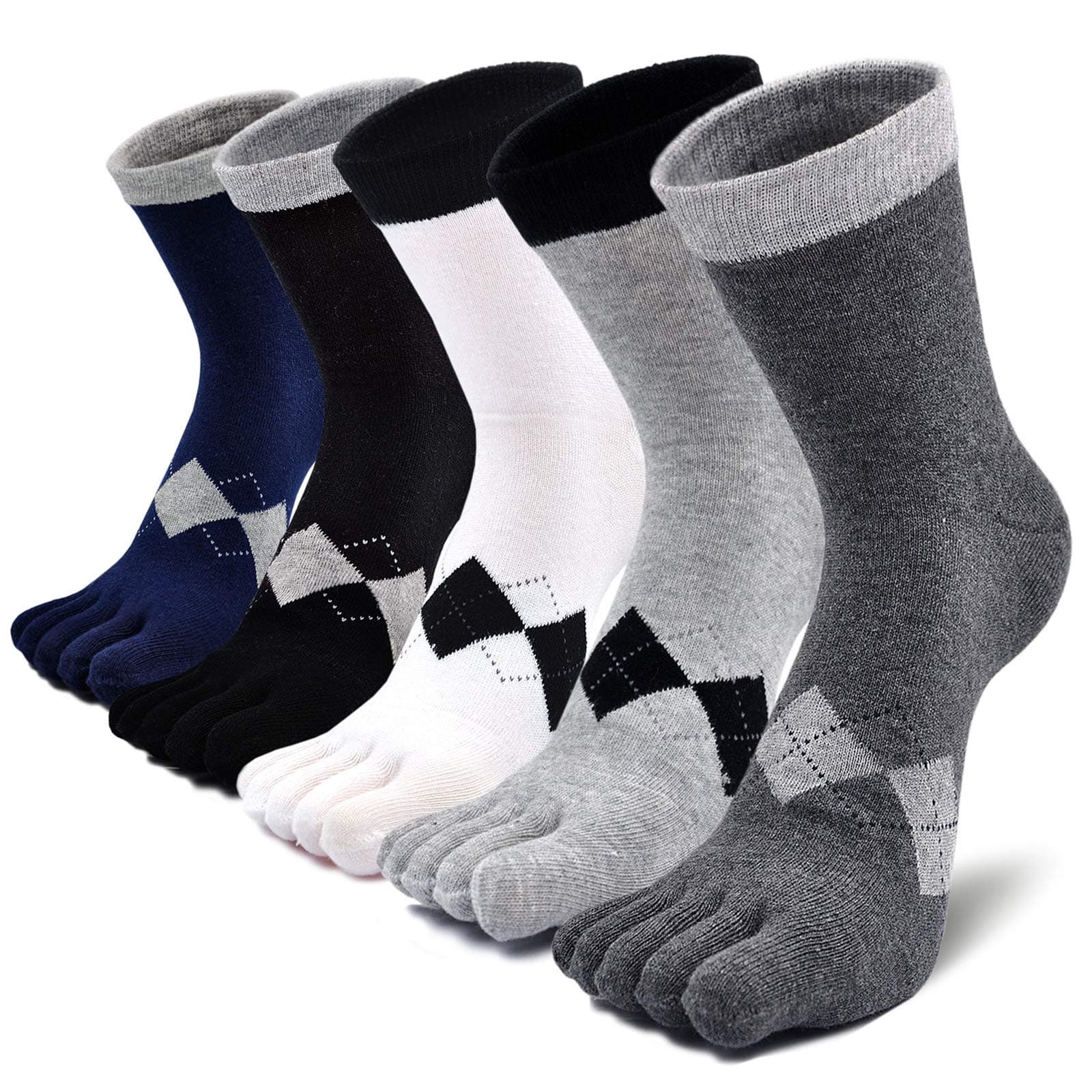 Mens Cotton Toe Socks Five Finger Running Socks Fashion Mini Crew Sports Ankle Socks