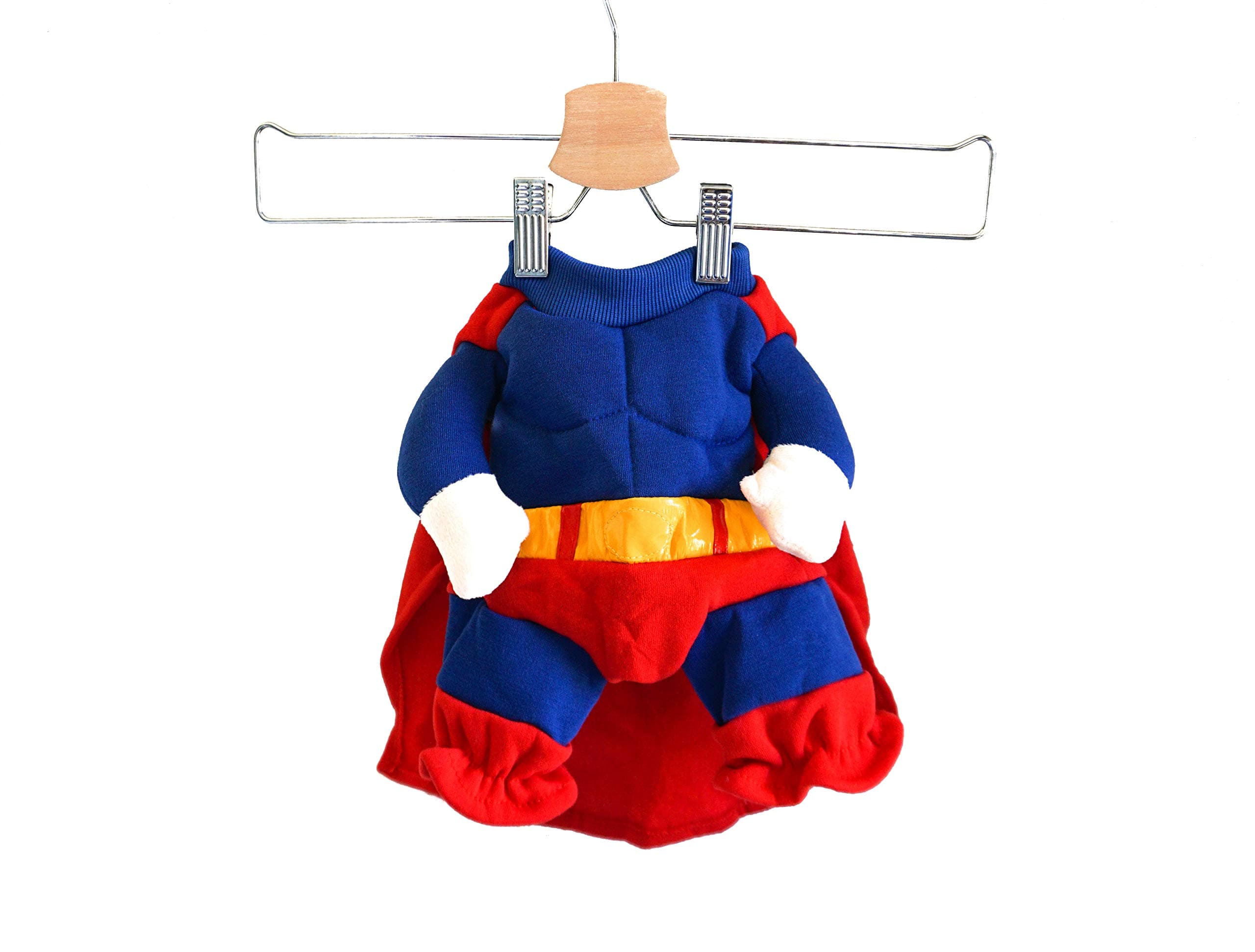 LAVENKA Cute Superman Costume for Puppy Dog and Pet Costume - Full Body Superman Costume with Cape for Small Dog