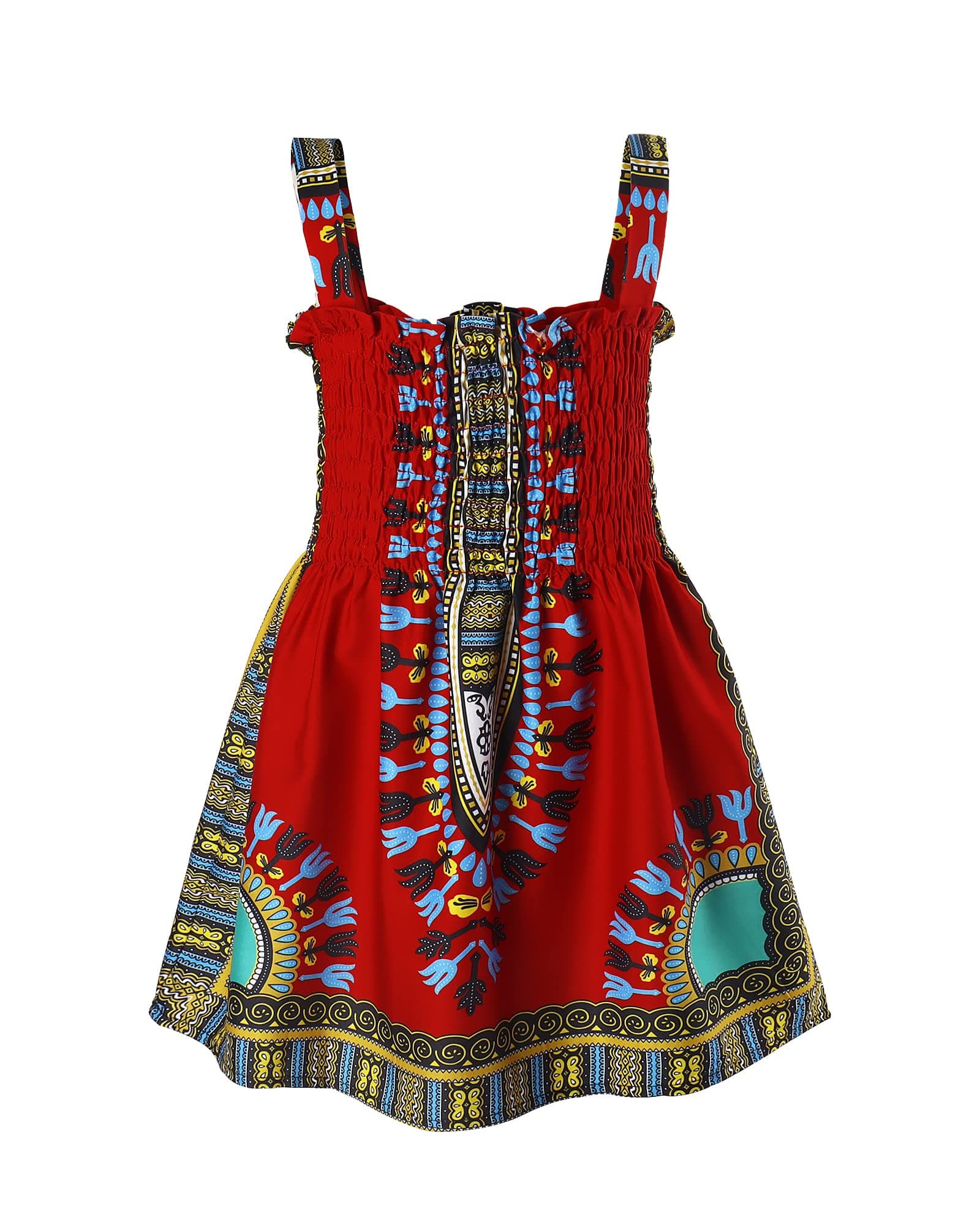 MODNTOGA Kids Toddler Girls African Dress Dashiki Ankara Outfit Sleeveless Sling Smocked Dress Boho Baby Girl Clothes